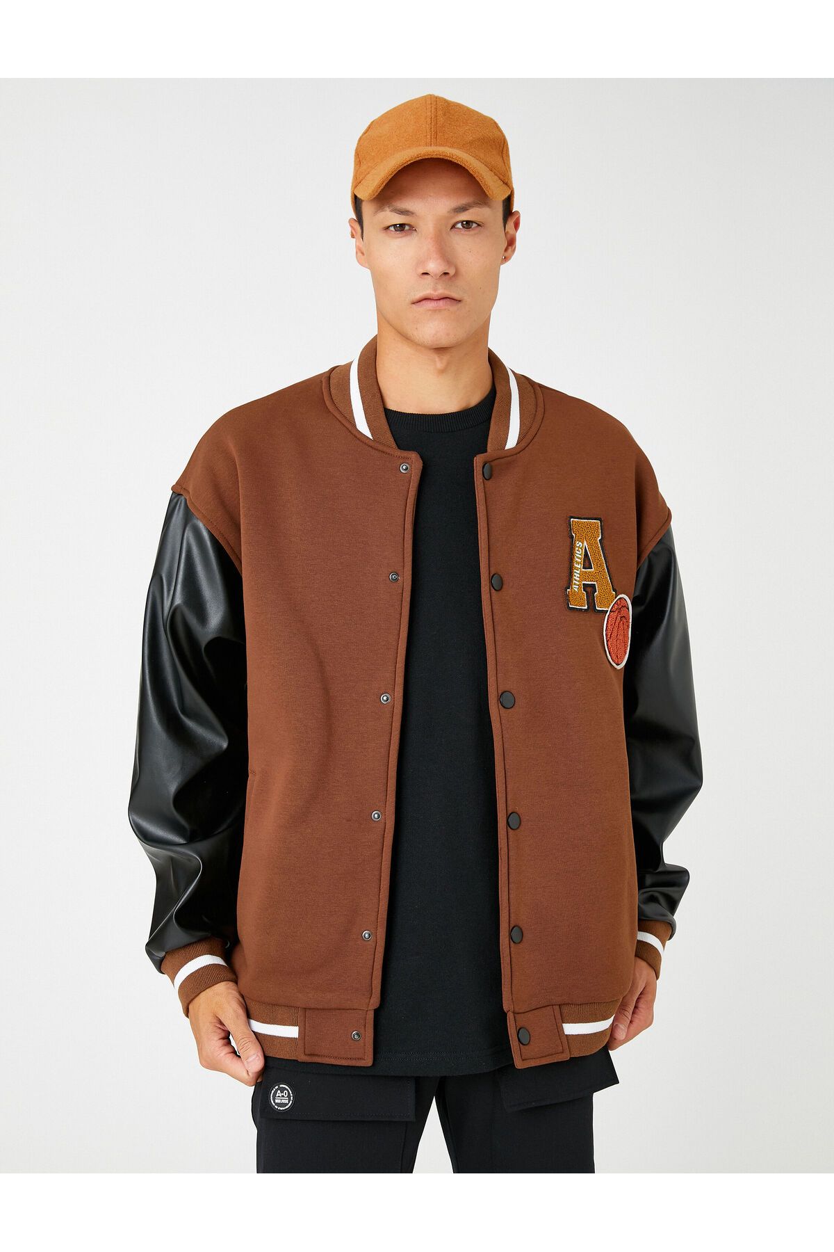 Koton-College Jacket Bomber Collar Embroidered Detailed Snap Button Pocket 3