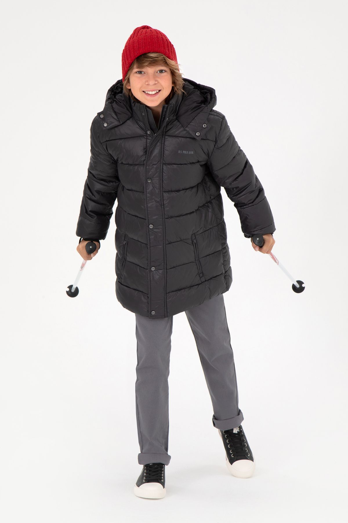 U.S. Polo Assn.-Boy's Anthracite Coat 50293910 -Vr006 2