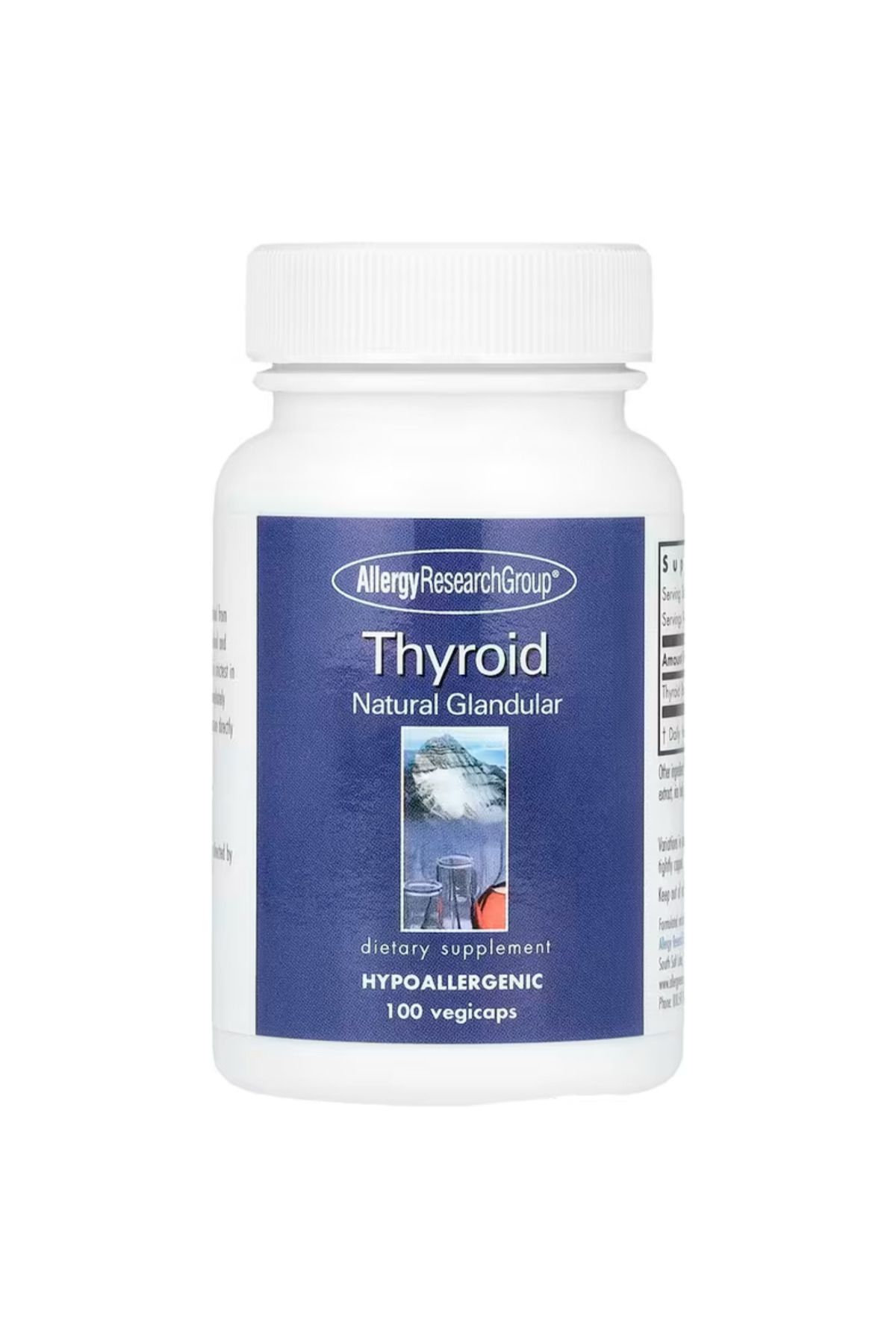 Allergy Research Group, Thyroid, Natural Glandular, 100 Vegicaps