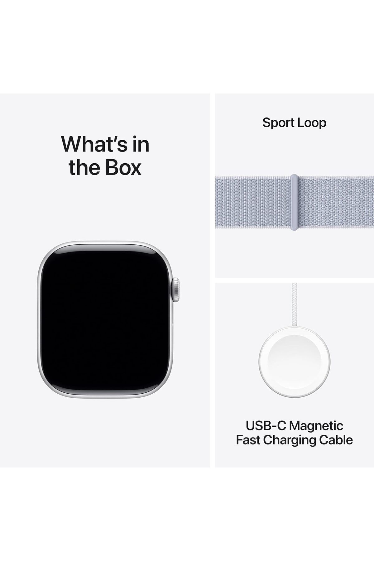 Apple-Apple Watch Series 10 GPS + Cellular 42mm Silver Aluminium Case with Blue Cloud Sport Loop 6