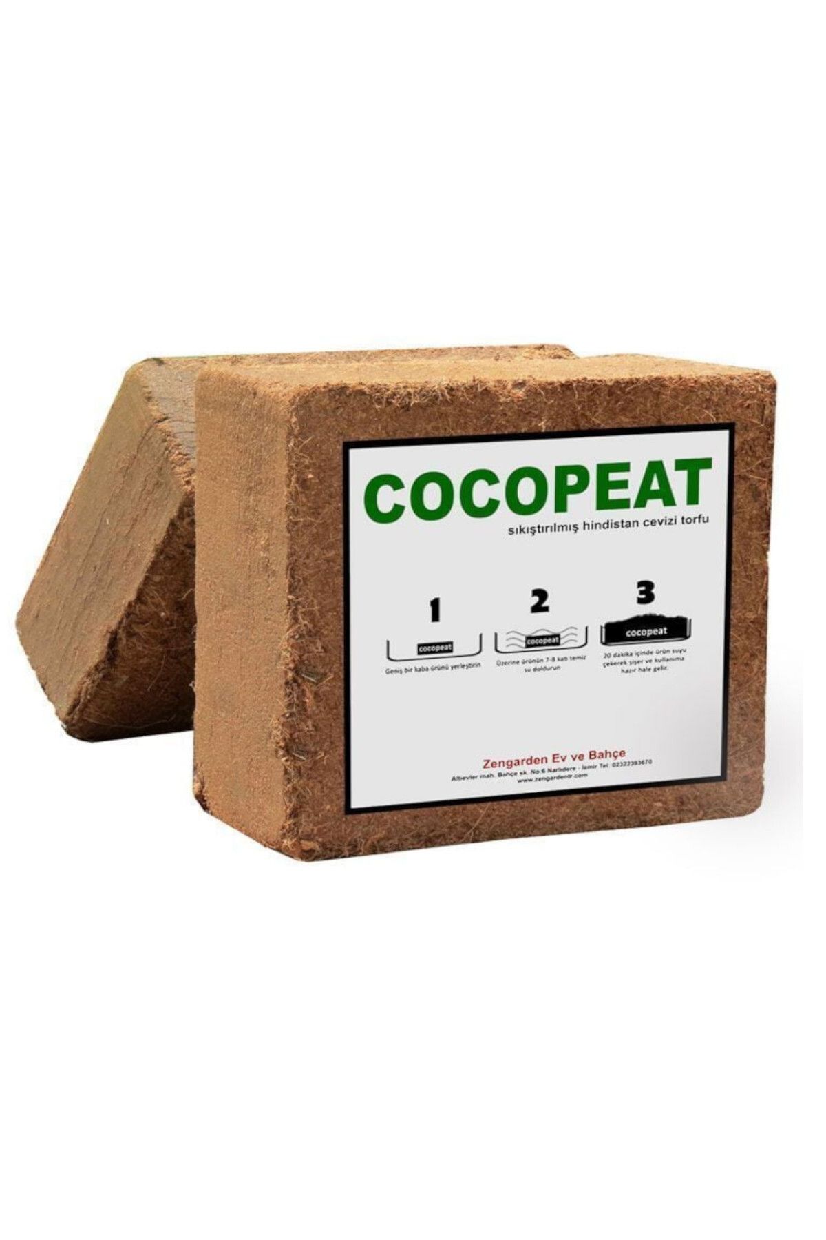 ZENGARDEN EV VE BAHÇE Hindistan cevizi torfu cocopeat blok 50 -60 LİTRE