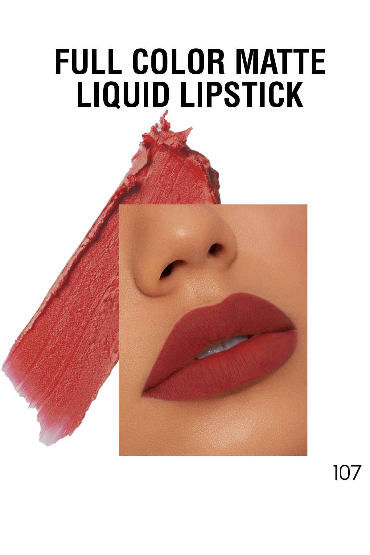 رژ لب مات تمام رنگ 107 / رژ لب مایع مات 107 Lollis