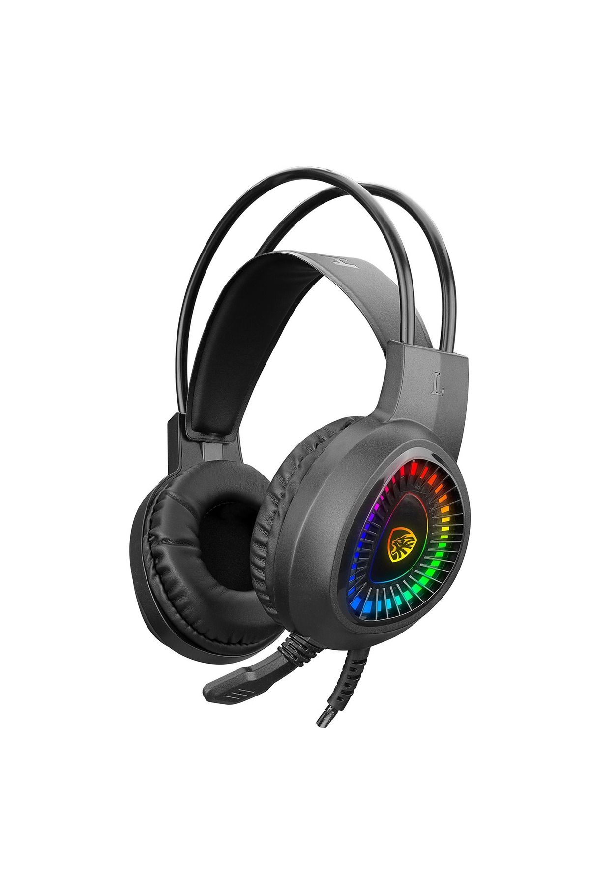 gaman RGB Aydınlatmalı Mikrofonlu Gaming Oyuncu Kulaklığı Eagle Siyah 7.1 Usb Surround  Usb Pc Ps Xbox