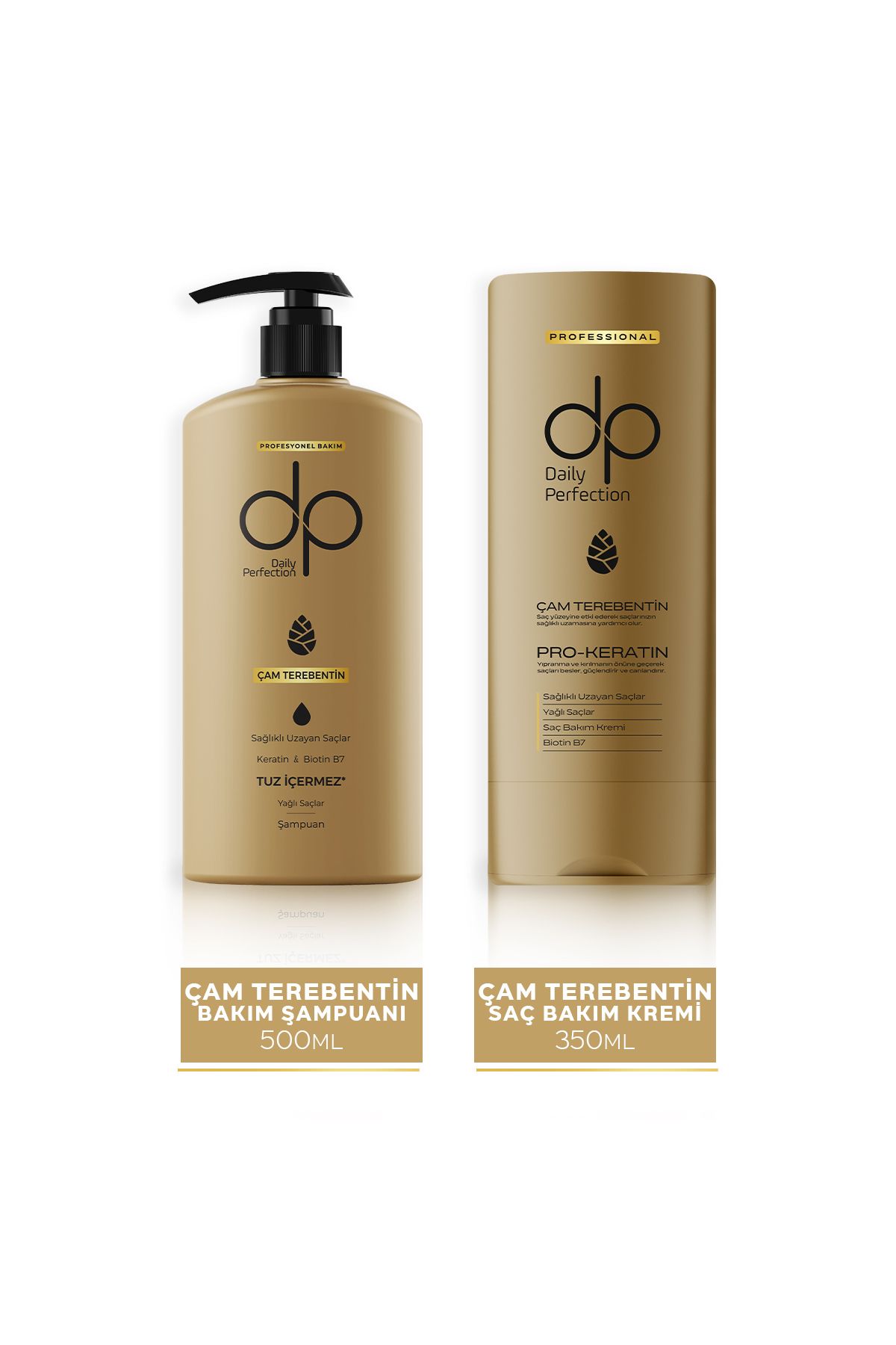 dp Daily Perfection-Pine Turpentine 500 Ml and 350 Ml Hair Care Cream - Salt-Free Shampoo 1