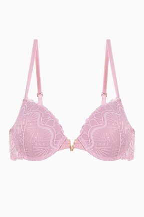 Wonna Anna Gold Detaylı Dantelli Sütyen - Push Up - 2568 - Pudra