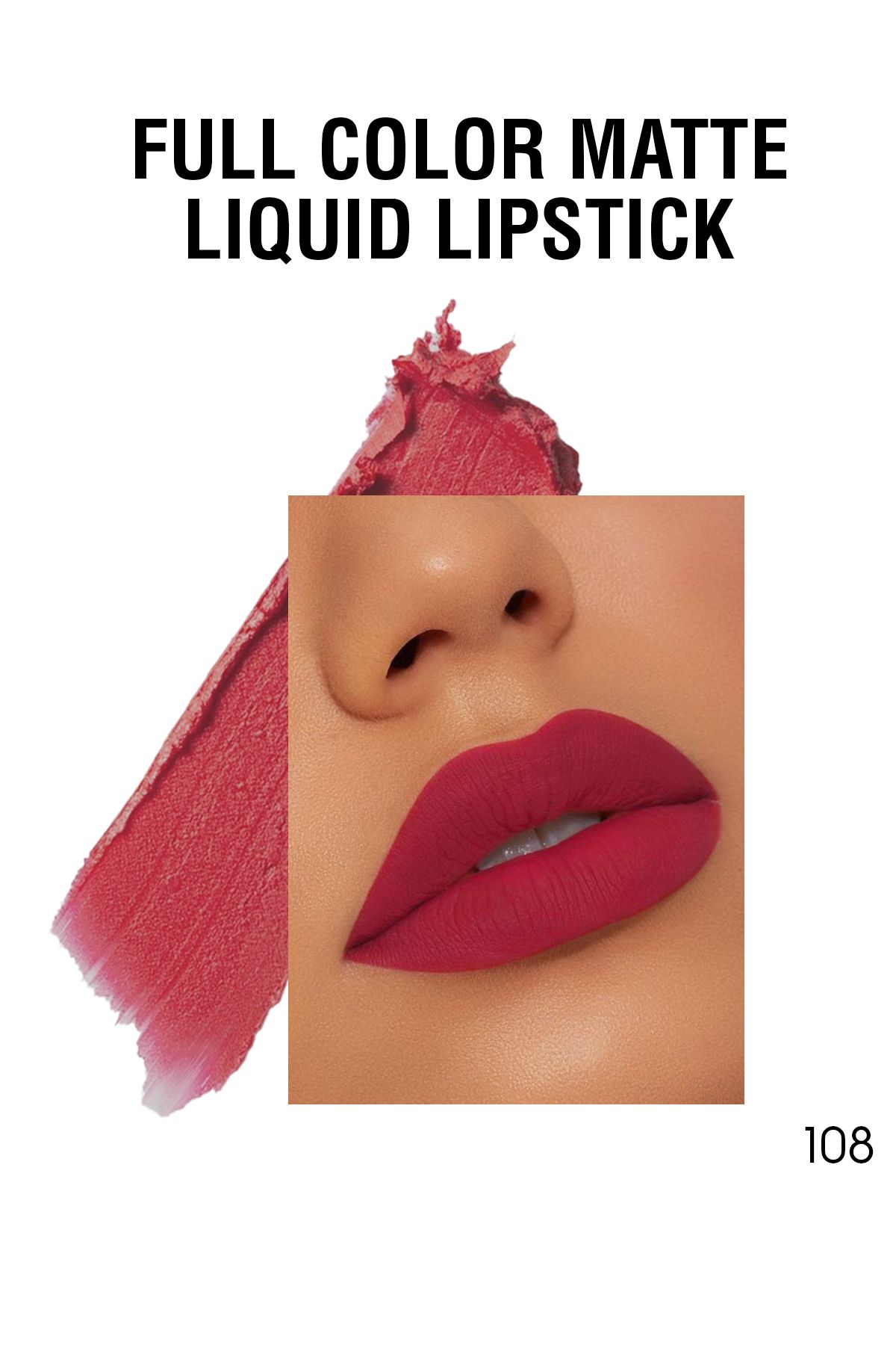 رژ لب مات تمام رنگ 108 / رژ لب مایع مات 108 Lollis