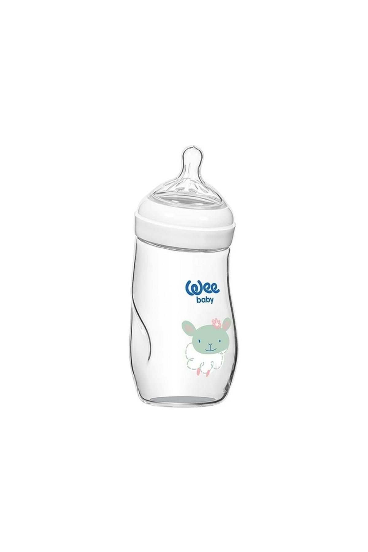 Wee Baby Natural Isıya Dayanıklı Açılı Cam Biberon 260 ml