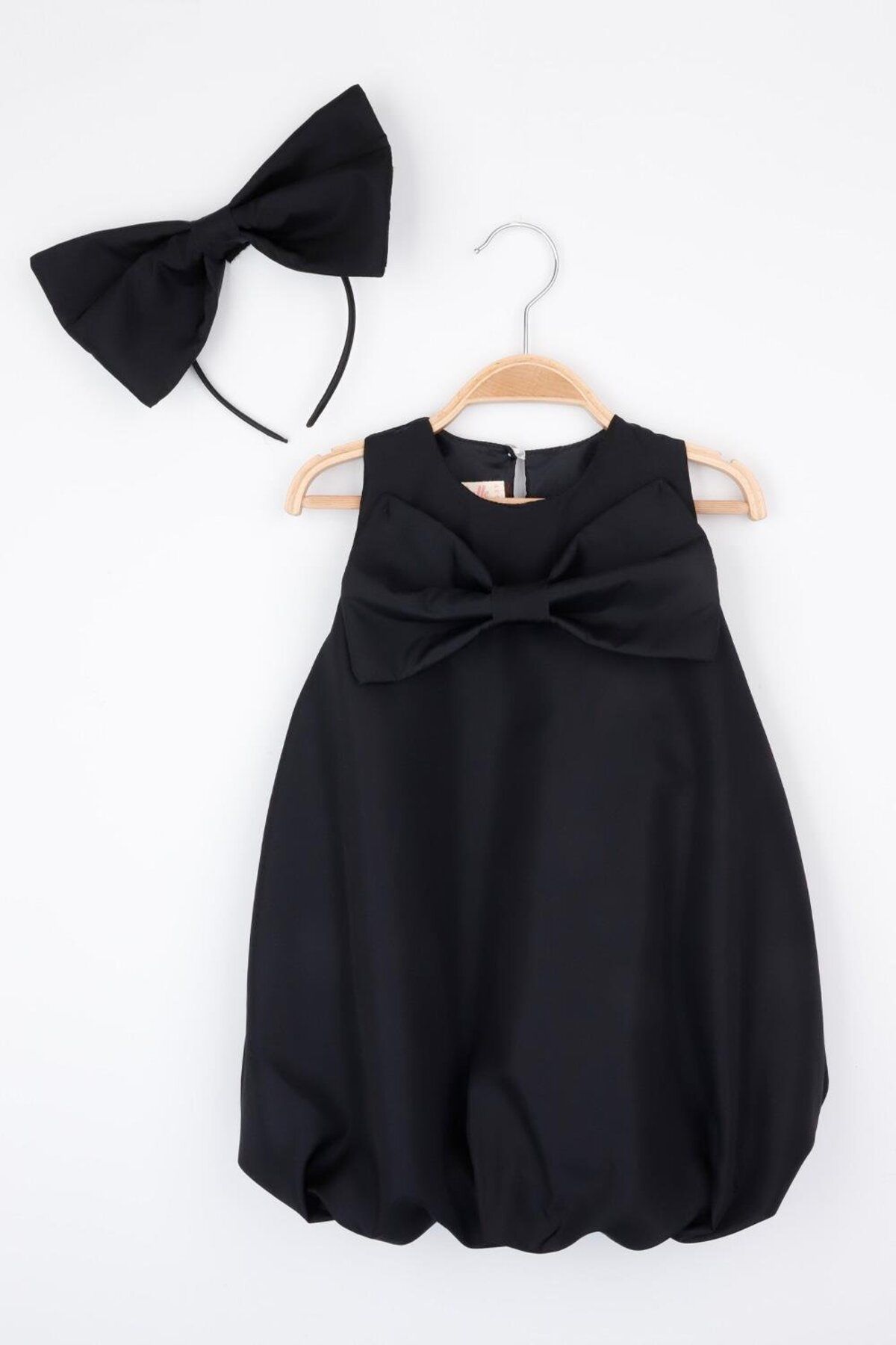 Le Mabelle-Black Bow Detailed Girl's Balloon Dress - Lolita 3