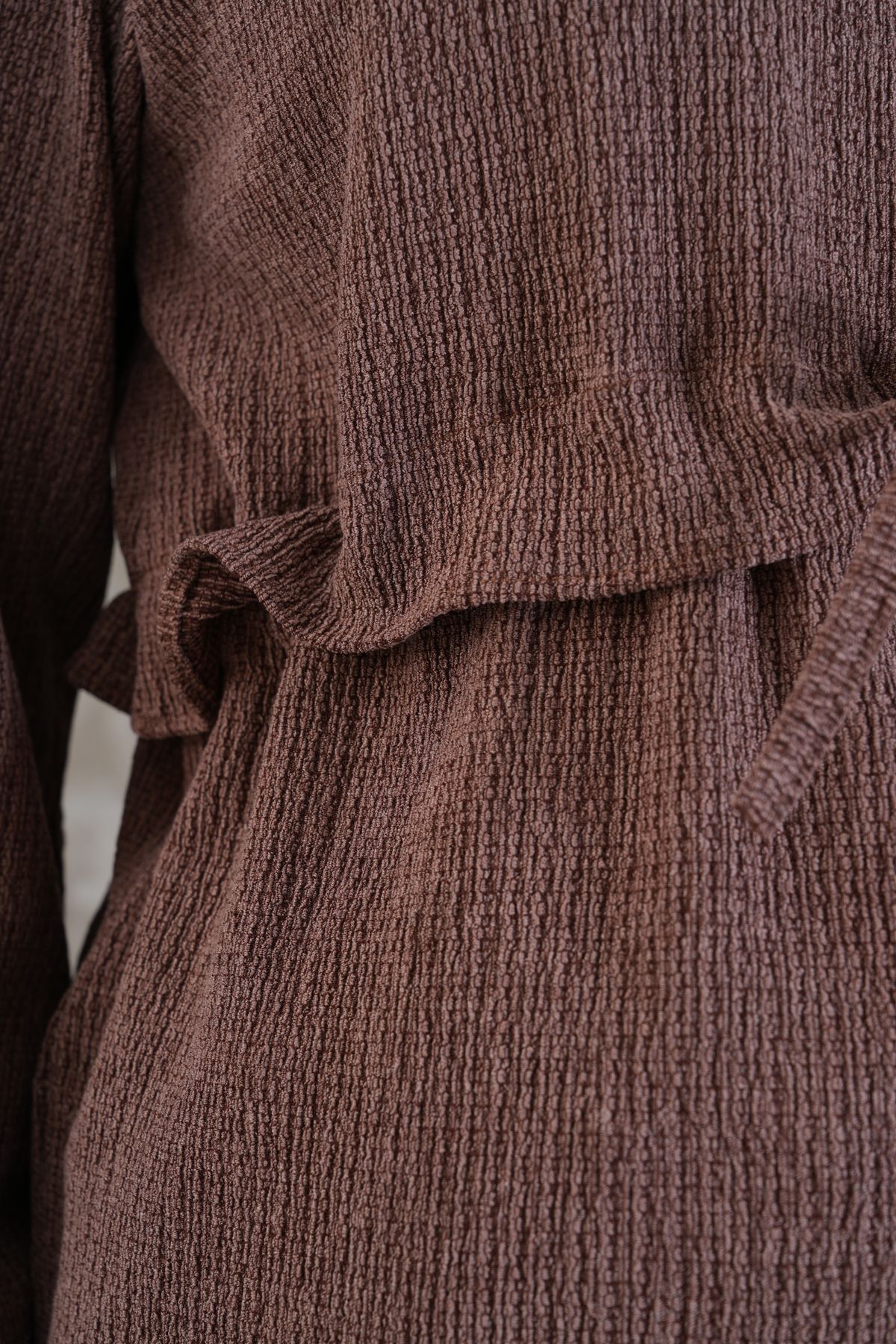 Miss Dünya Lissa-Ruffle Detailed Winter Wrapped Cloth Pocket Maternity and Maternity Top Tunic Set 6