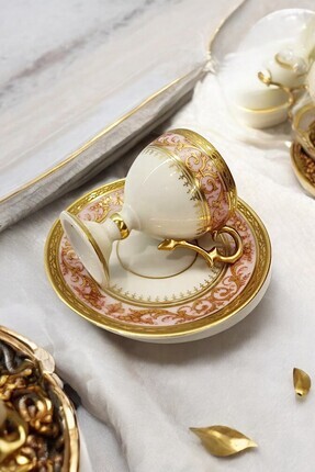 Fransız Limoges LİMOGES PEDESTAL AYAKLI KAHVE FİNCANI