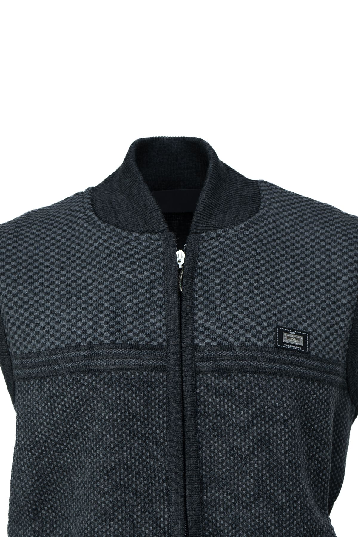 Oppland-Men's Winter Knitwear Vest - Stylish Wool, Zip-Up, Pocket, Emblem, Prevailing Collar Comfortable Model 2