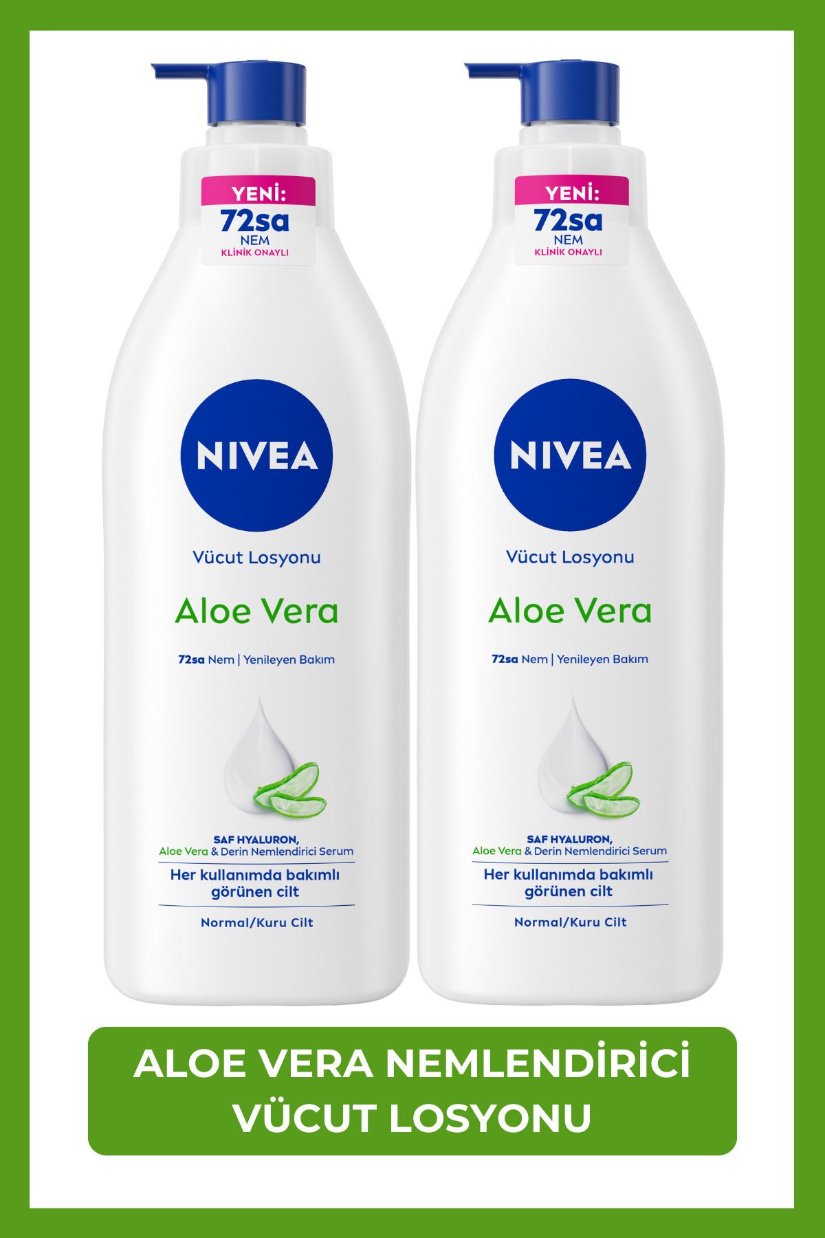 NIVEA Hoş Kokusu ve Aloe Vera İçeriği İle Derinlemesine Nemlendirici Serum Vücut Losyonu 400ml-2 Adet