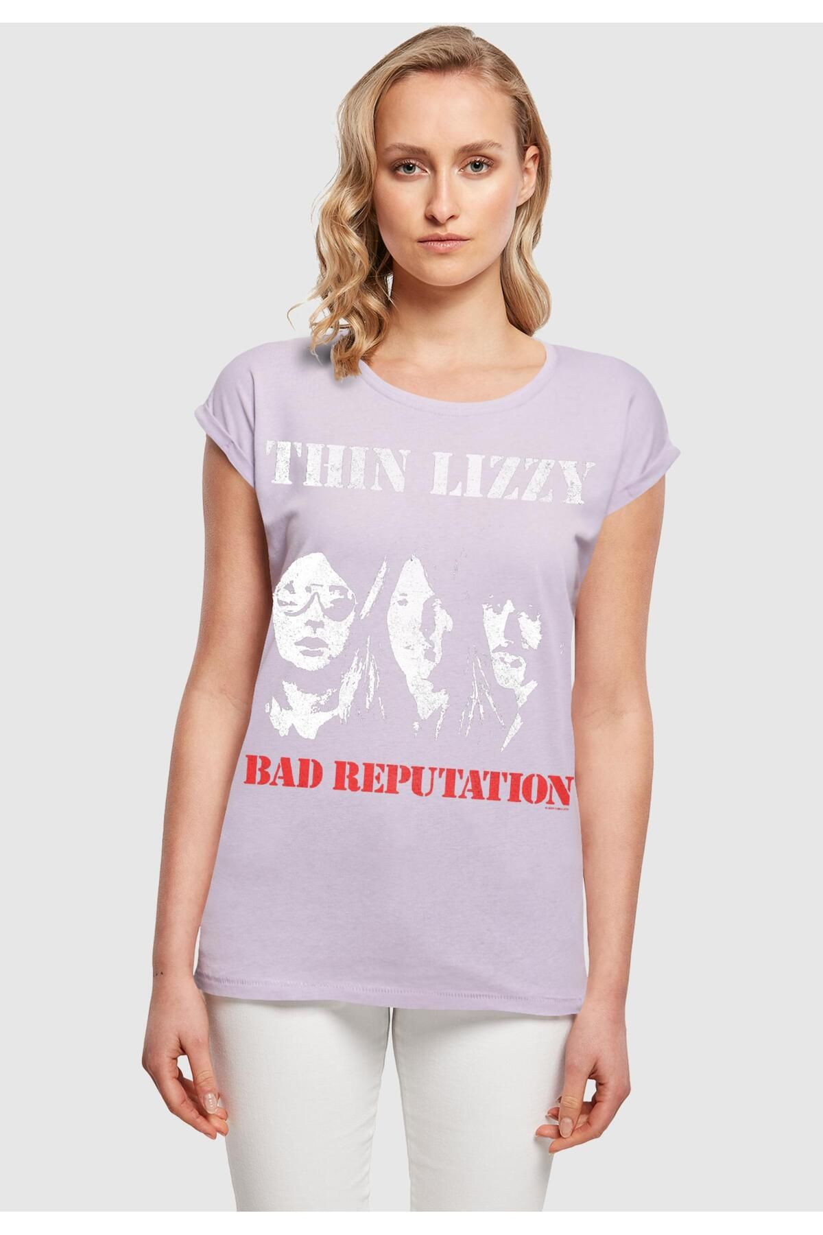 Merchcode-Ladies Thin Lizzy - Tl Bad Reputation Extended Shoulder Tee 3