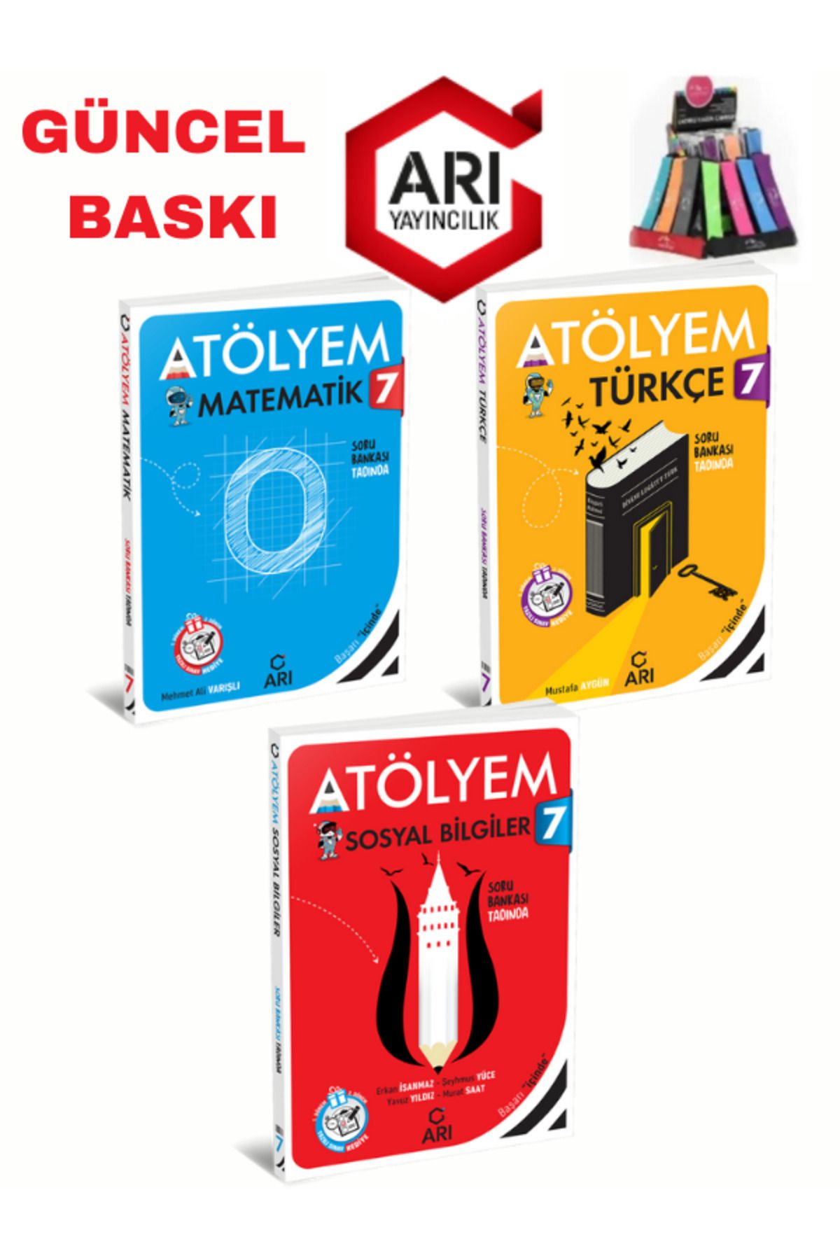 Arı Yayıncılık 2024-2025 Müfredat 7.Sınıf Atölyem Matematik-Türkçe-Sosyal Soru Bankası+Yazılı Eki+Kalemlik
