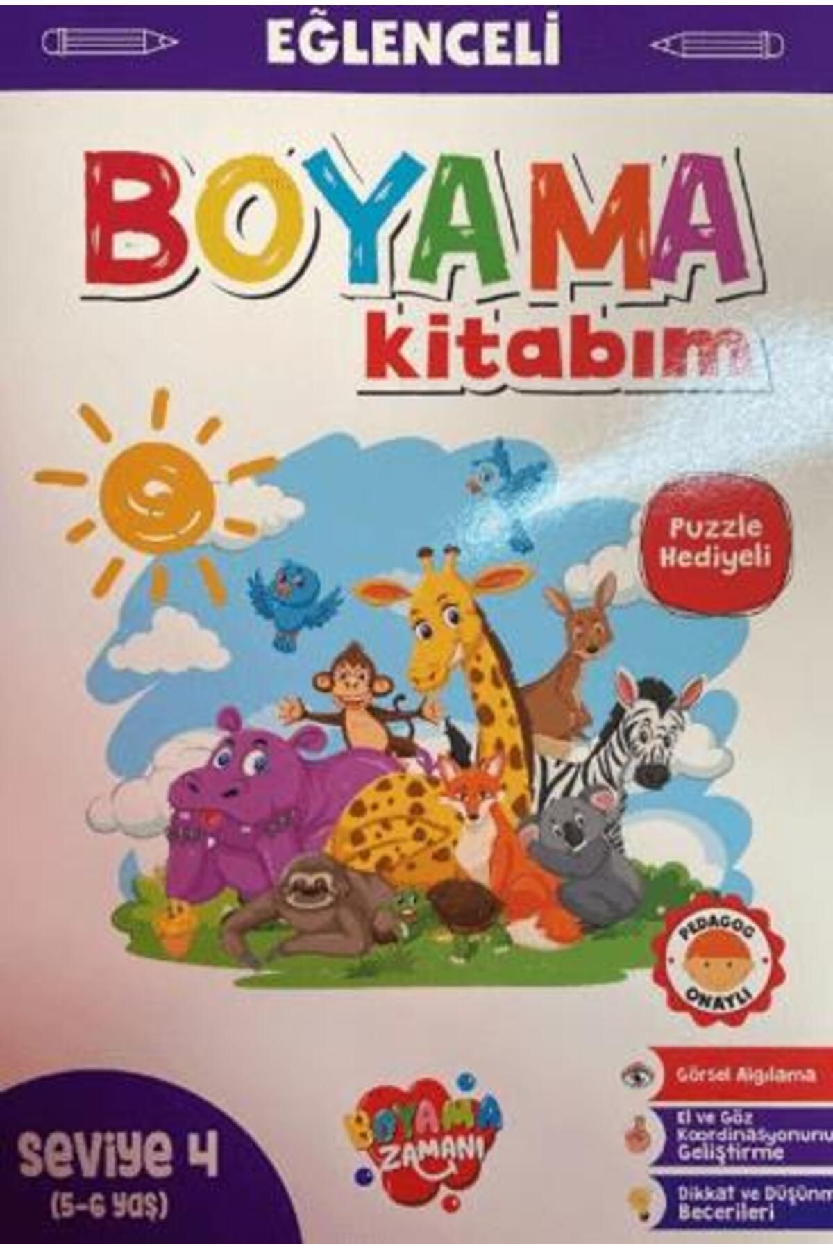 BOYAMA ZAMANI Eğlenceli Boyama Kitabım - Mor Kitap Seviye 4 (5-6 Yaş)