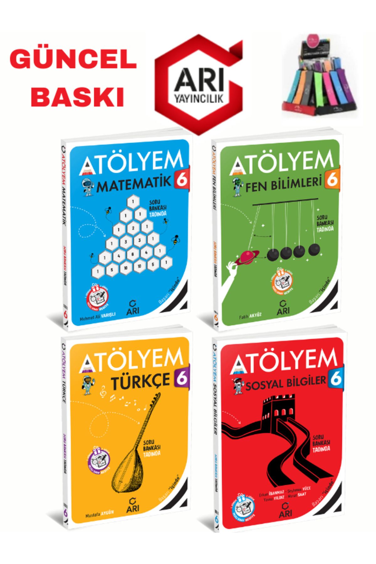 Arı Yayıncılık 2024-2025 Müfredat 6.Sınıf Atölyem Tüm Dersler(4 Kitap)Soru Bankası+Yazılı Eki+Kalemlik