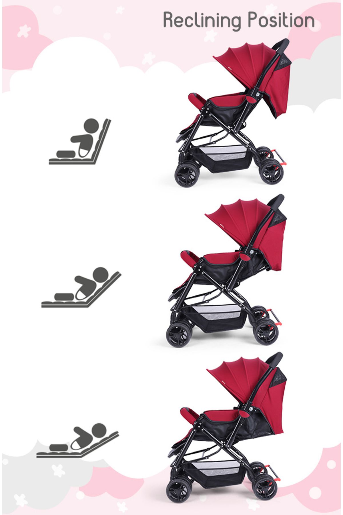 Babyhug-عربة أطفال سيمفوني من بيبي هاج، لون بنفسجي - 0-3 سنوات بمقبض قابل للعكس، وشبكة ناموسية 4