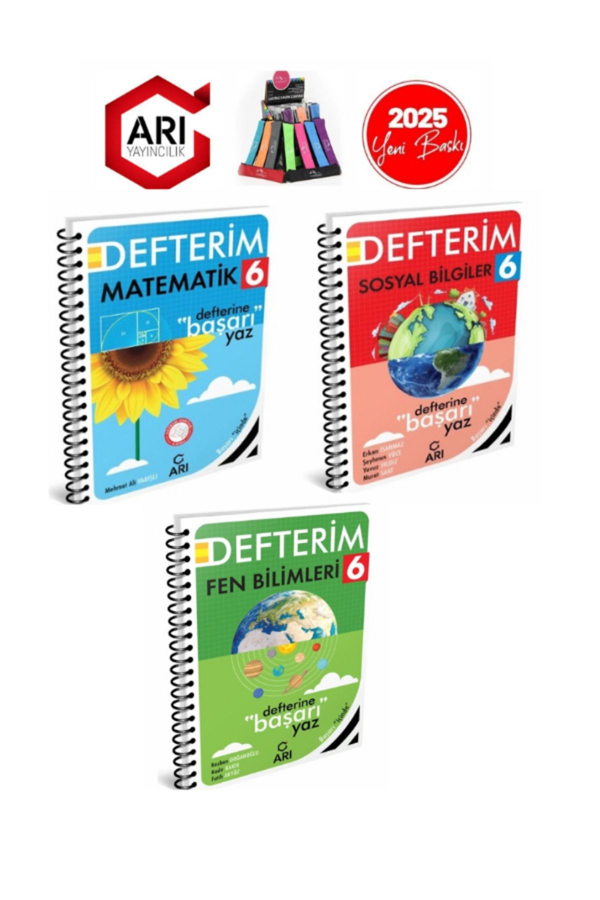 Arı Yayıncılık 2024-2025 6.Sınıf Matematik-Fen- Sosyal Bilgiler Konu Anlatımlı Defter Seti(3 Kitap)+Kalemlik