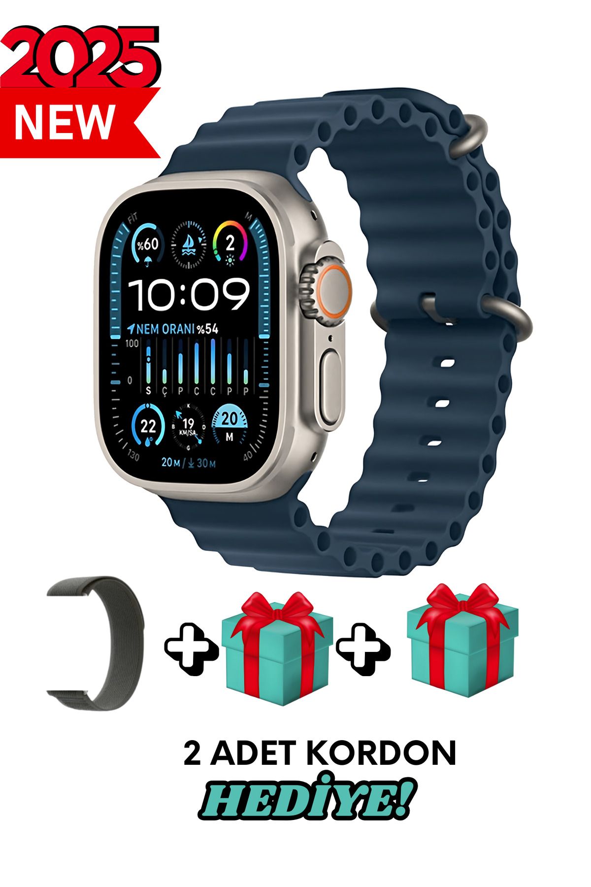 Oppo A74 Uyumlu Akıllı Saat Watch ULTRA2 49MM Kordon Hediyeli - Son Versiyon