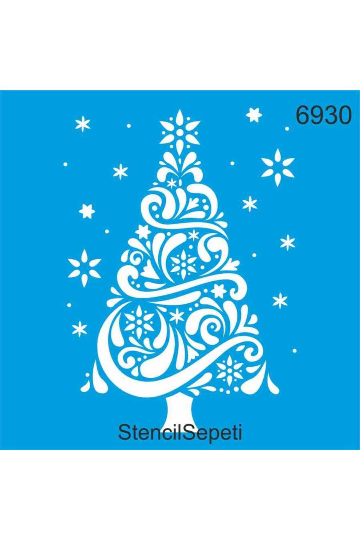 StencilSepeti-Christmas Tree_1 Stencil Painting Template 1