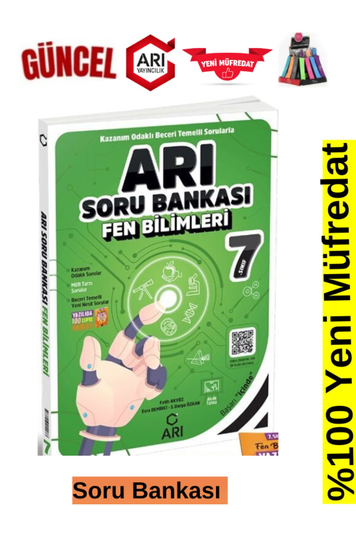 Arı Yayıncılık 2024-2025 Müfredat 7.Sınıf Fen Soru Bankası Seti+Kalemlik