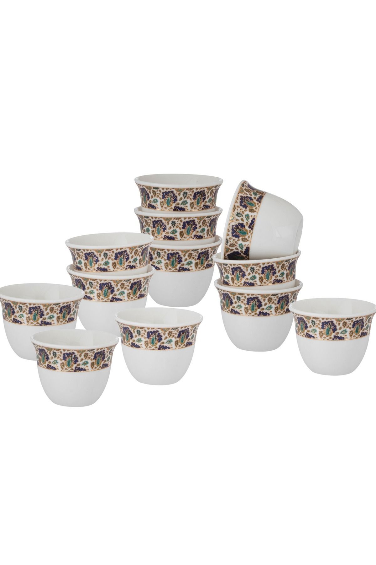 Dania-A set of Saudi coffee cups, 12 pieces, made of pure porcelain and modern designs 1