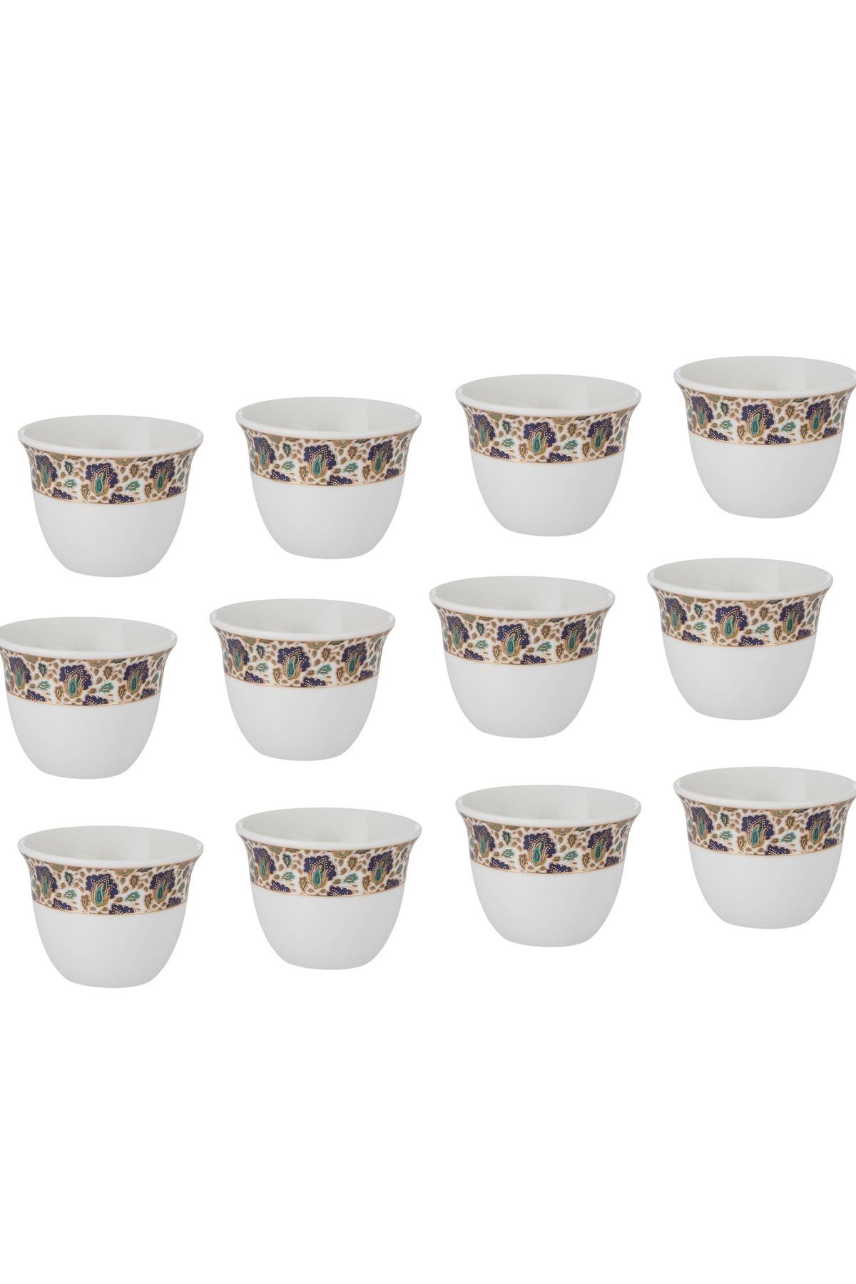 Dania-A set of Saudi coffee cups, 12 pieces, made of pure porcelain and modern designs 2