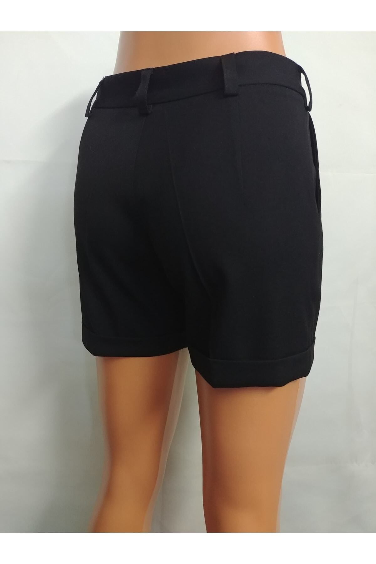Butik-Pantaloni scurti dublu cu buzunar, cu fermoar, nasturi, lungime produs 40 cm 7
