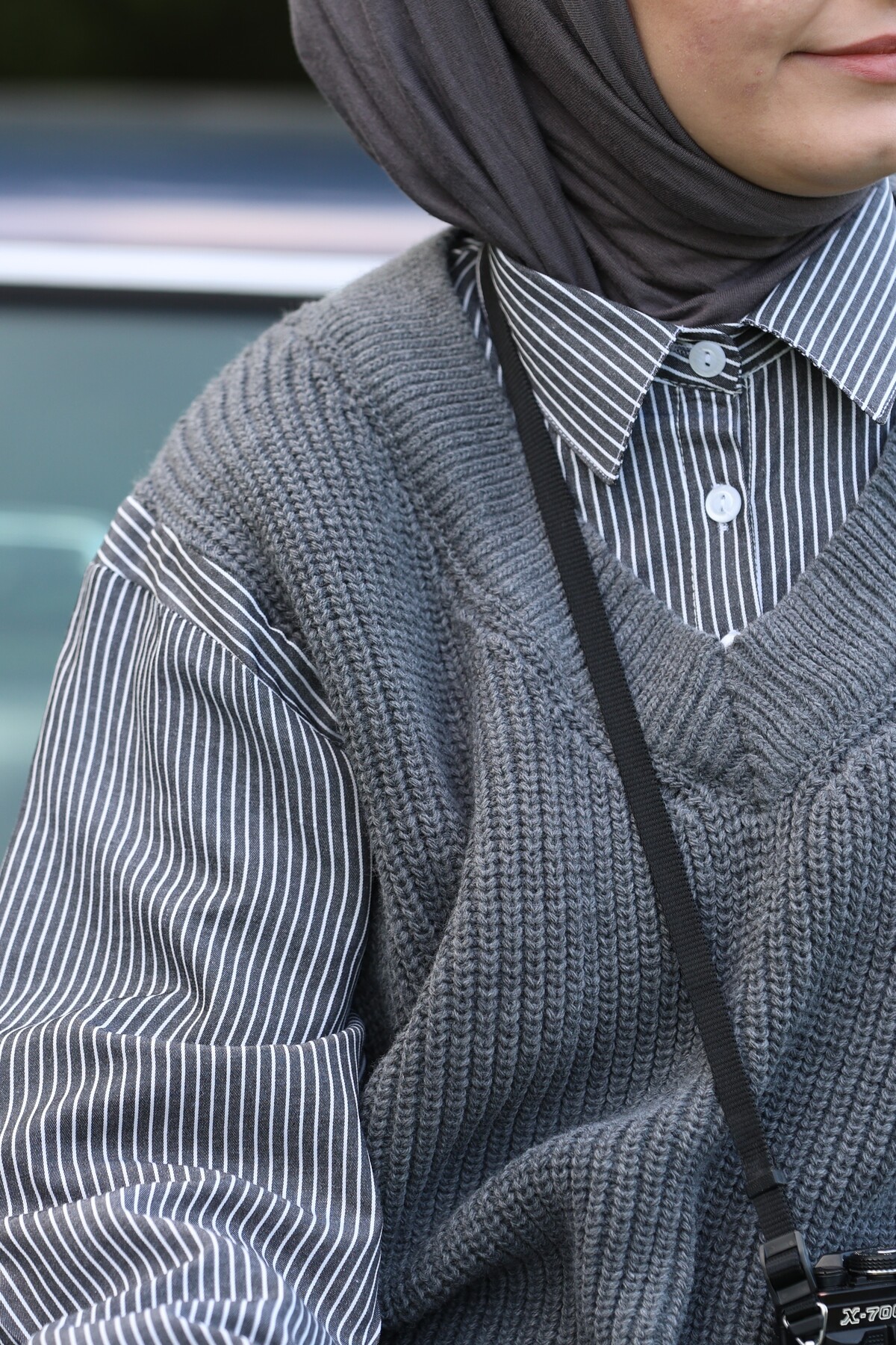 ilmek  Gömlek Garnili Triko Süveter - Görsel 5