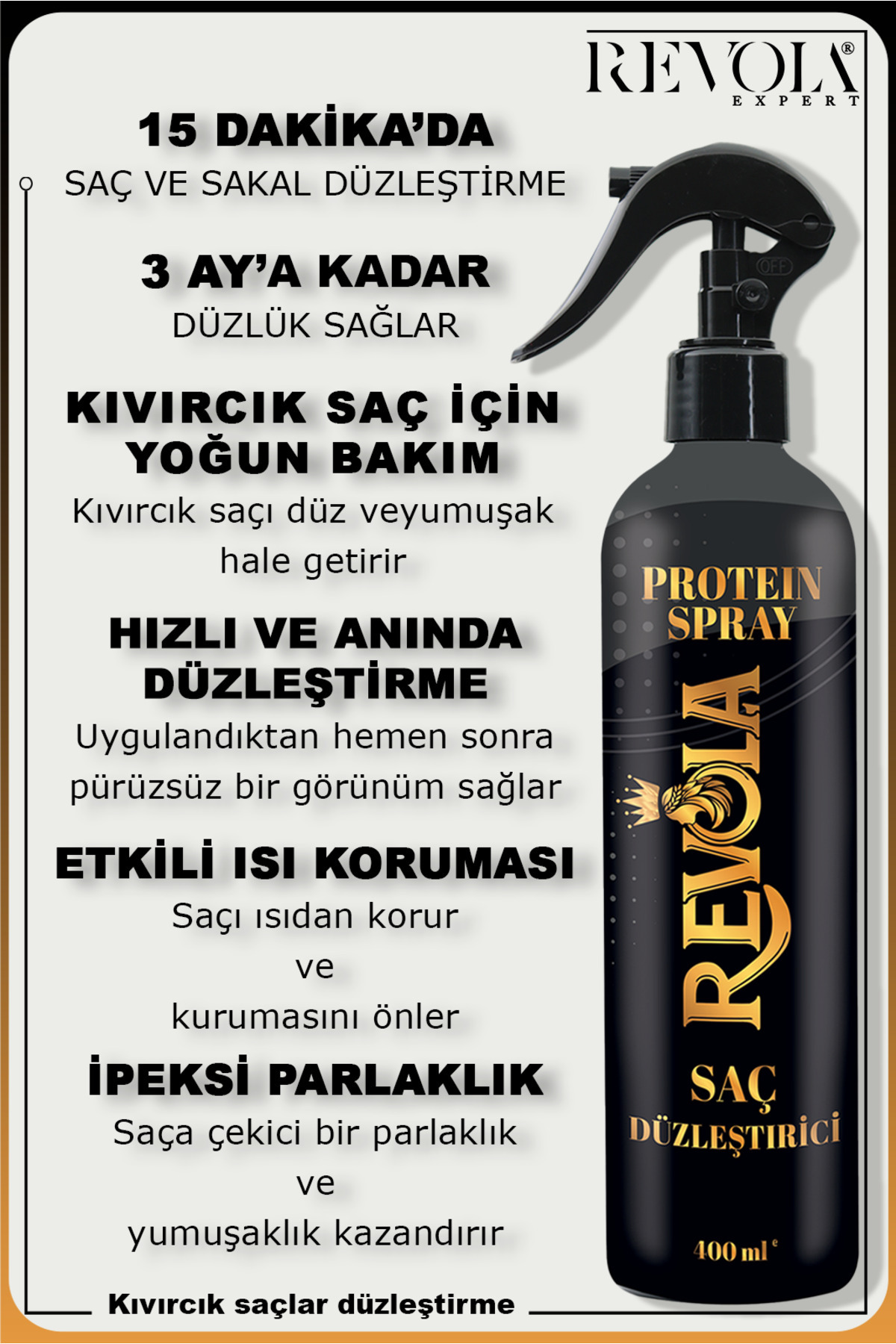 Hızlı Düzleştirici Protein&keratin Destekli Yoğun Bakım Saç Ve Sakal Düzleştirici Likit Sprey Terapi — psr001 — تصویر 2 از 4
