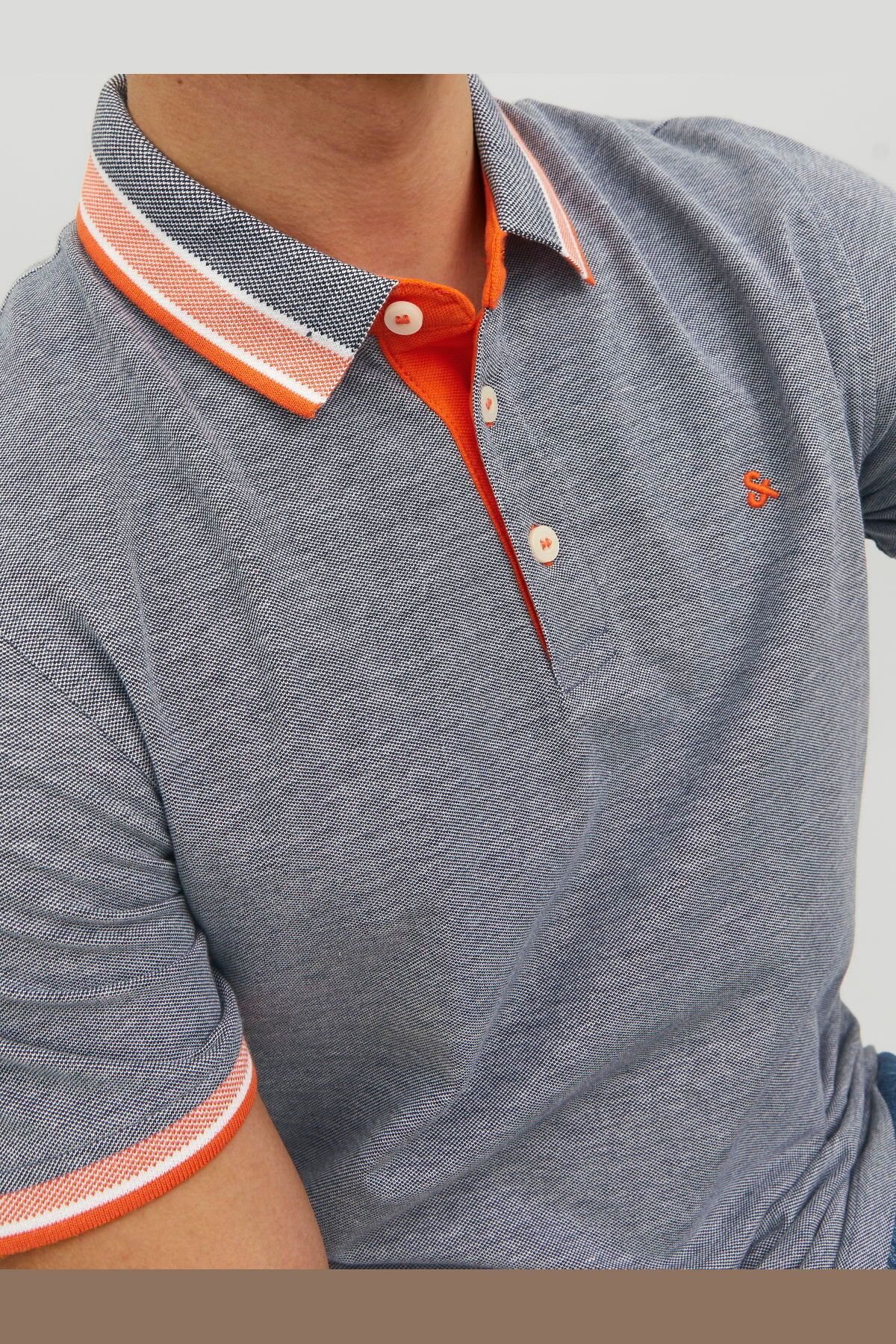 تی شرت یقه پولو آبی مردانه POLO SS یکا چوگان Jack Jones Jack & Jones