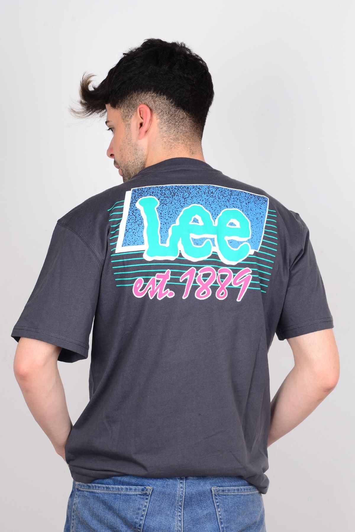 تی شرت خاکستری مردانه LL10Feon Back بین دوچرخه شناخته شده است Lee