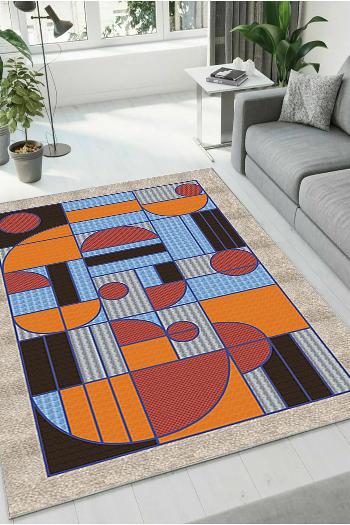 Soft Washable Aisle Rug Non-Slip Base Kitchen Living Room Seating DZ-29 -BLUE