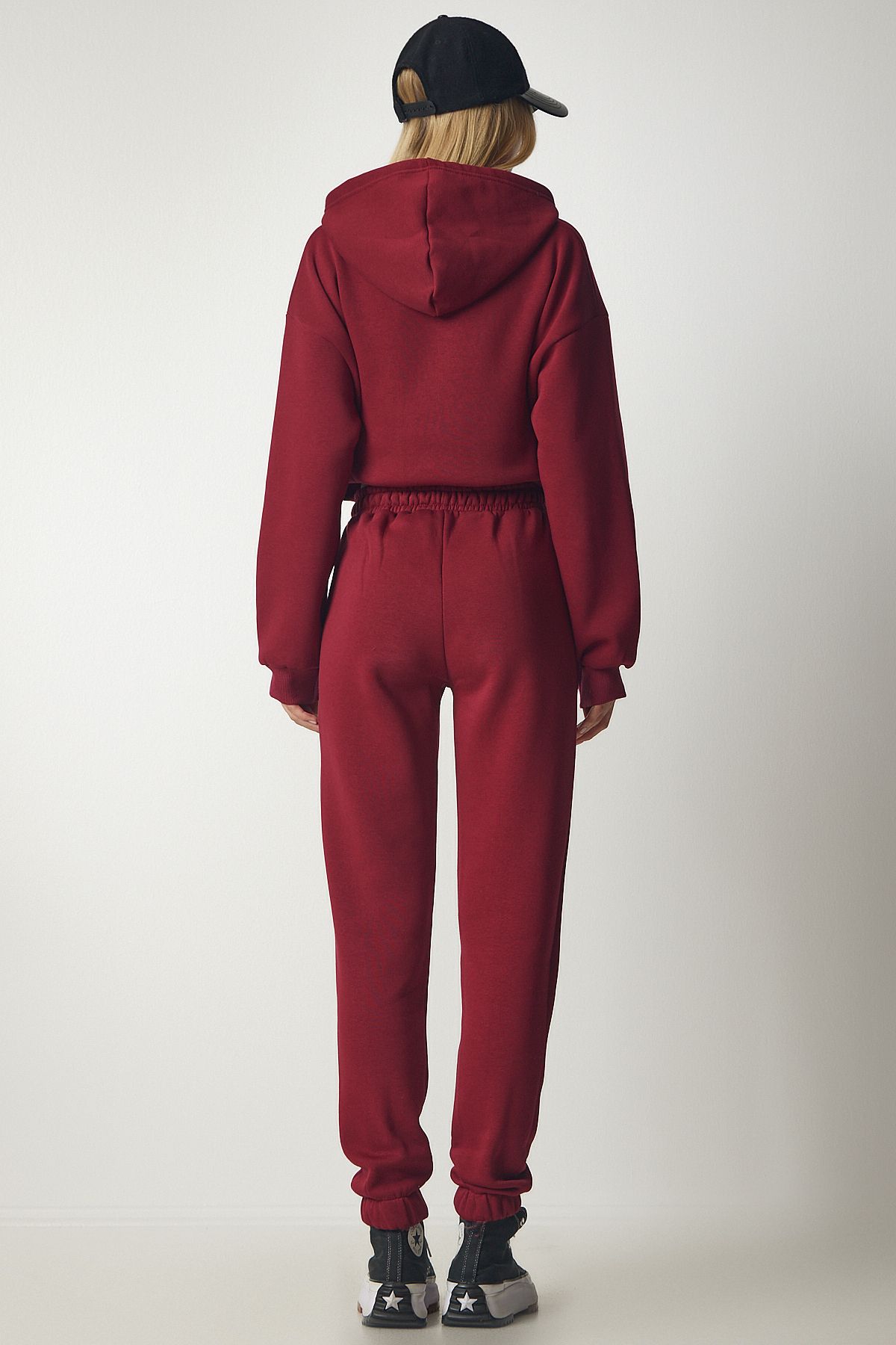 Lovelyİstanbul-Burgundy Hooded Raised Tracksuit Set - Ldd0060 7