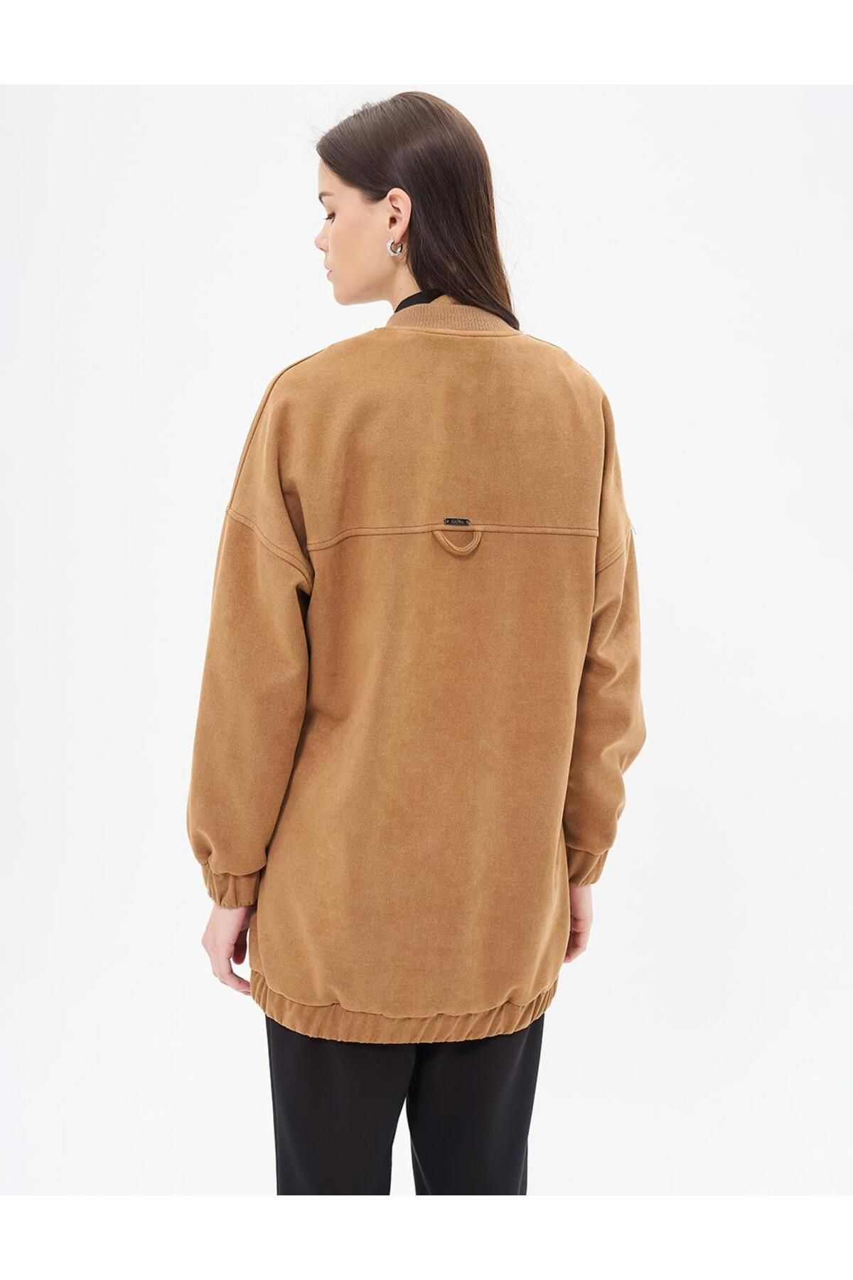 Kayra-Camel Suede Jacket - Embroidered Detailed 7