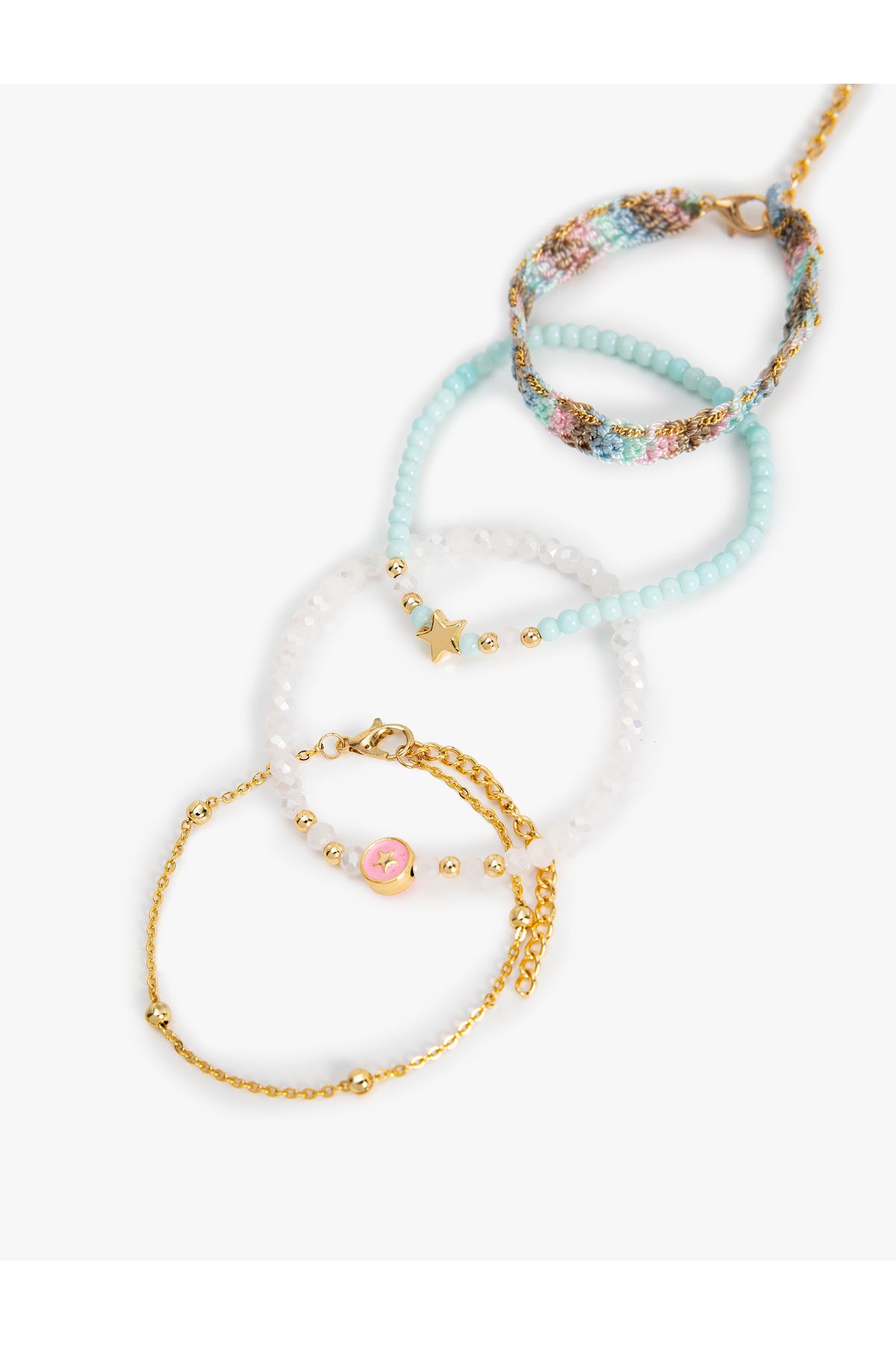 Koton-Pearl Bead Detailed 4-Piece Chain Bracelet Set 2