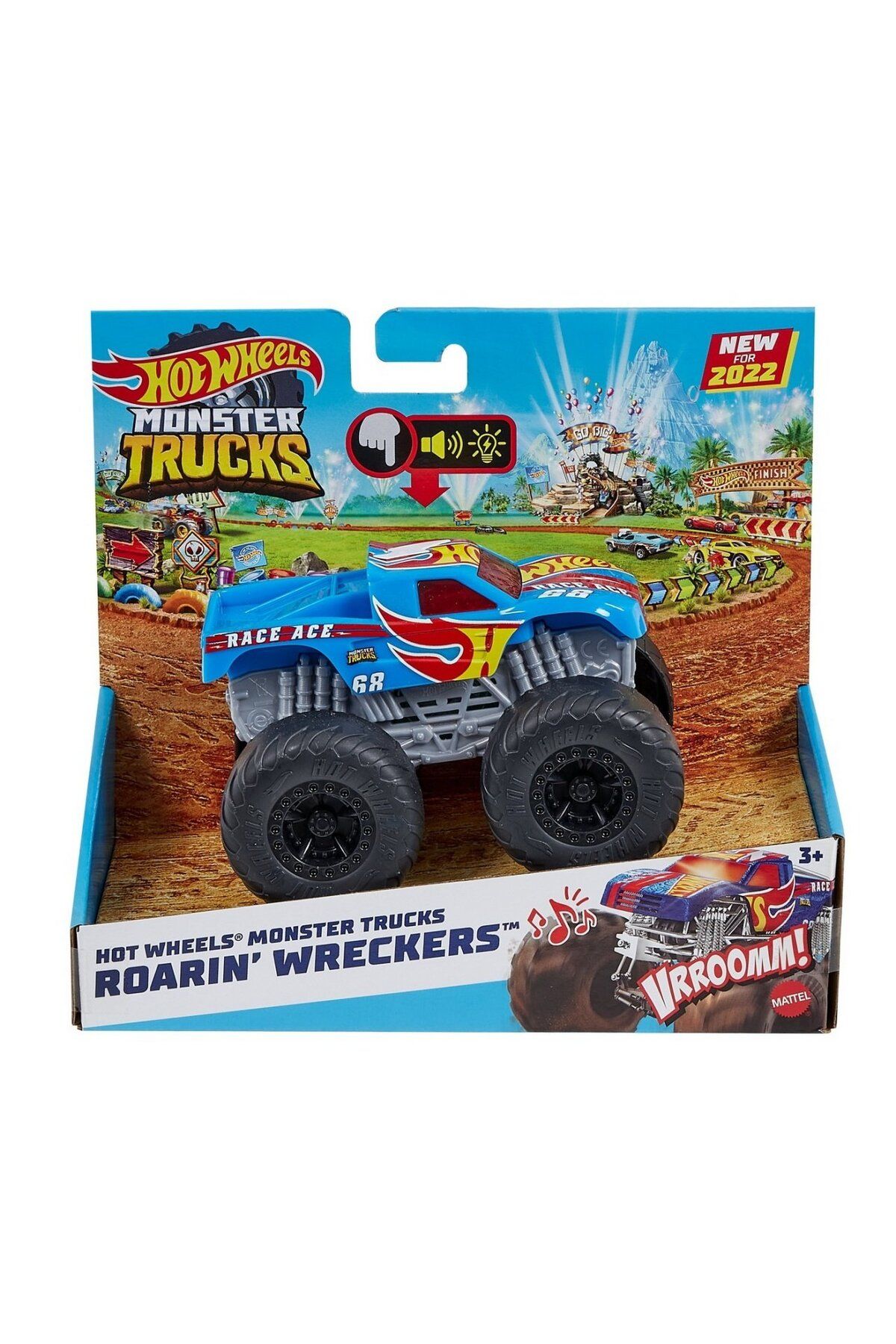 HOT WHEELS Monster Truck Roarin Wreckers Race Ace Cu Functii Si Sunete Scara 1:43 - One Size