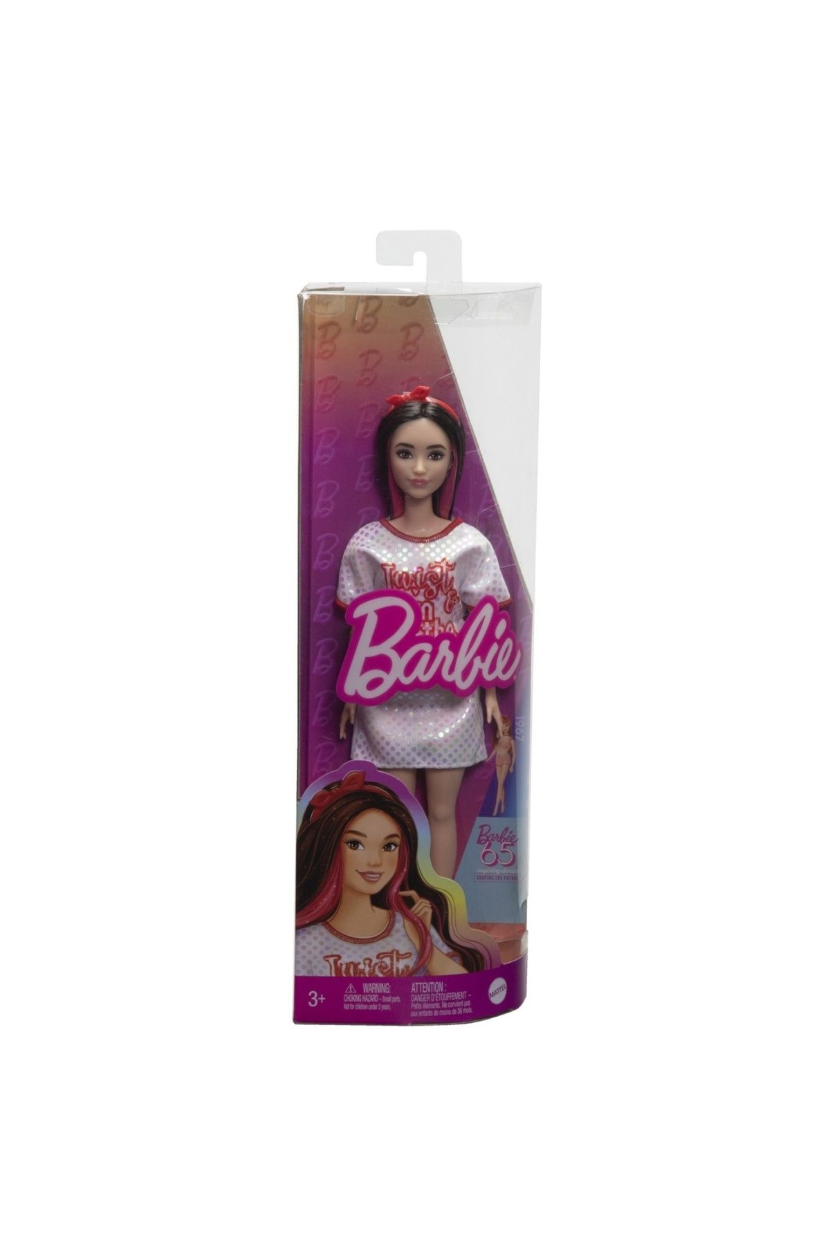 Barbie-PAPUSA BARBIE FASHIONISTA BRUNETA CU ROCHITA SPORT 1