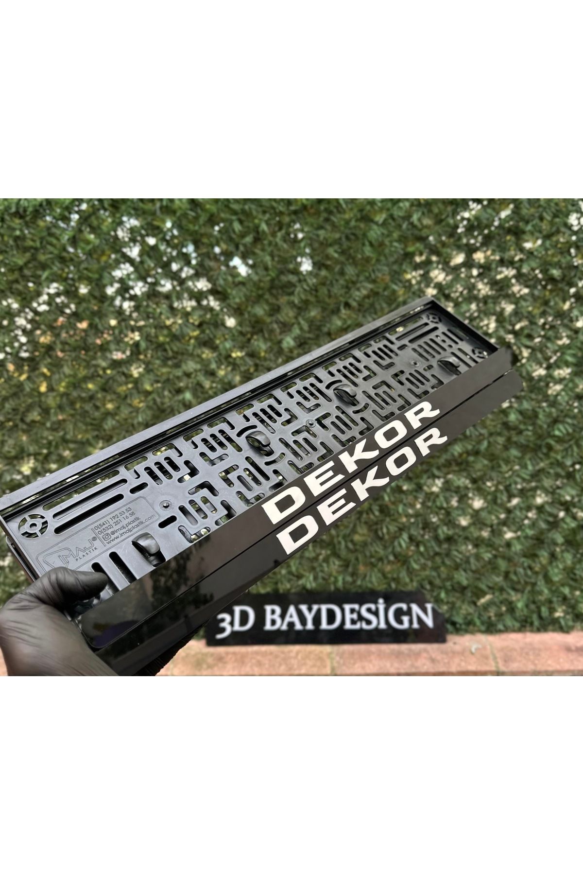 3dbaydesign Dekor pleksi Araç plakalığı 2 adet uzun