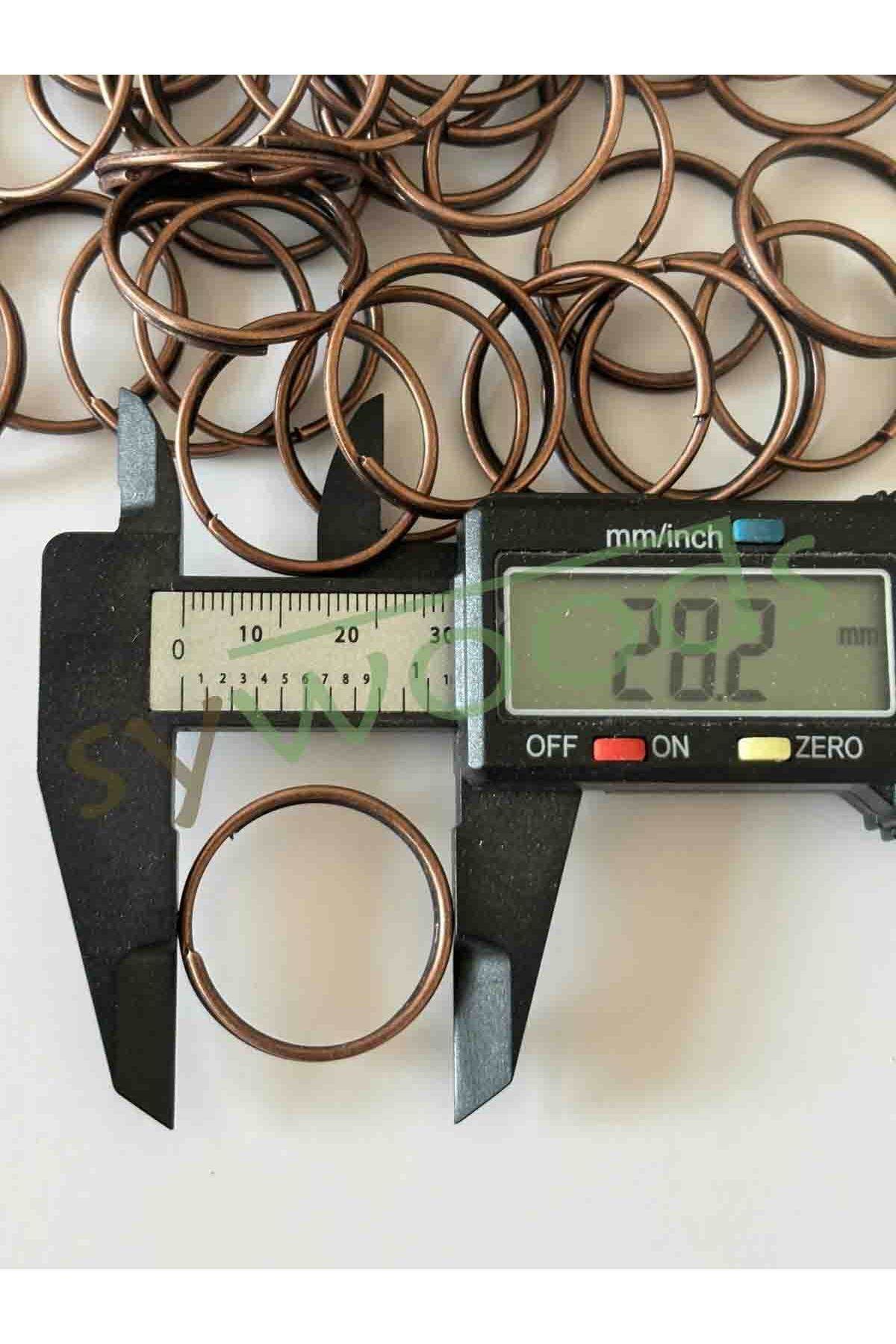 Hedef Bijuteri-2.5cm Chainless Copper Oxide Keychain Ring - Double Row Color (100 Pcs) 3