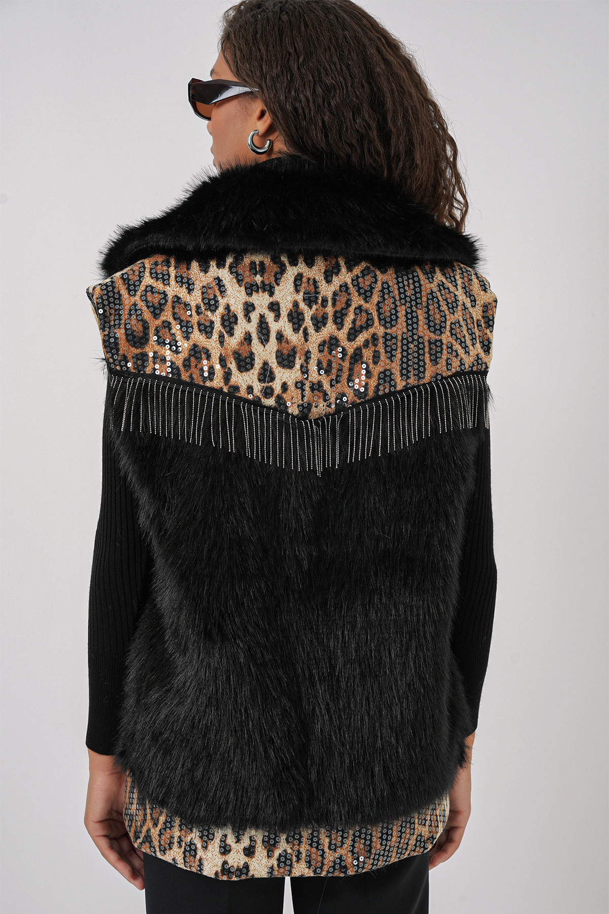 Bigdart-6806 Faux Fur Vest - Black 7