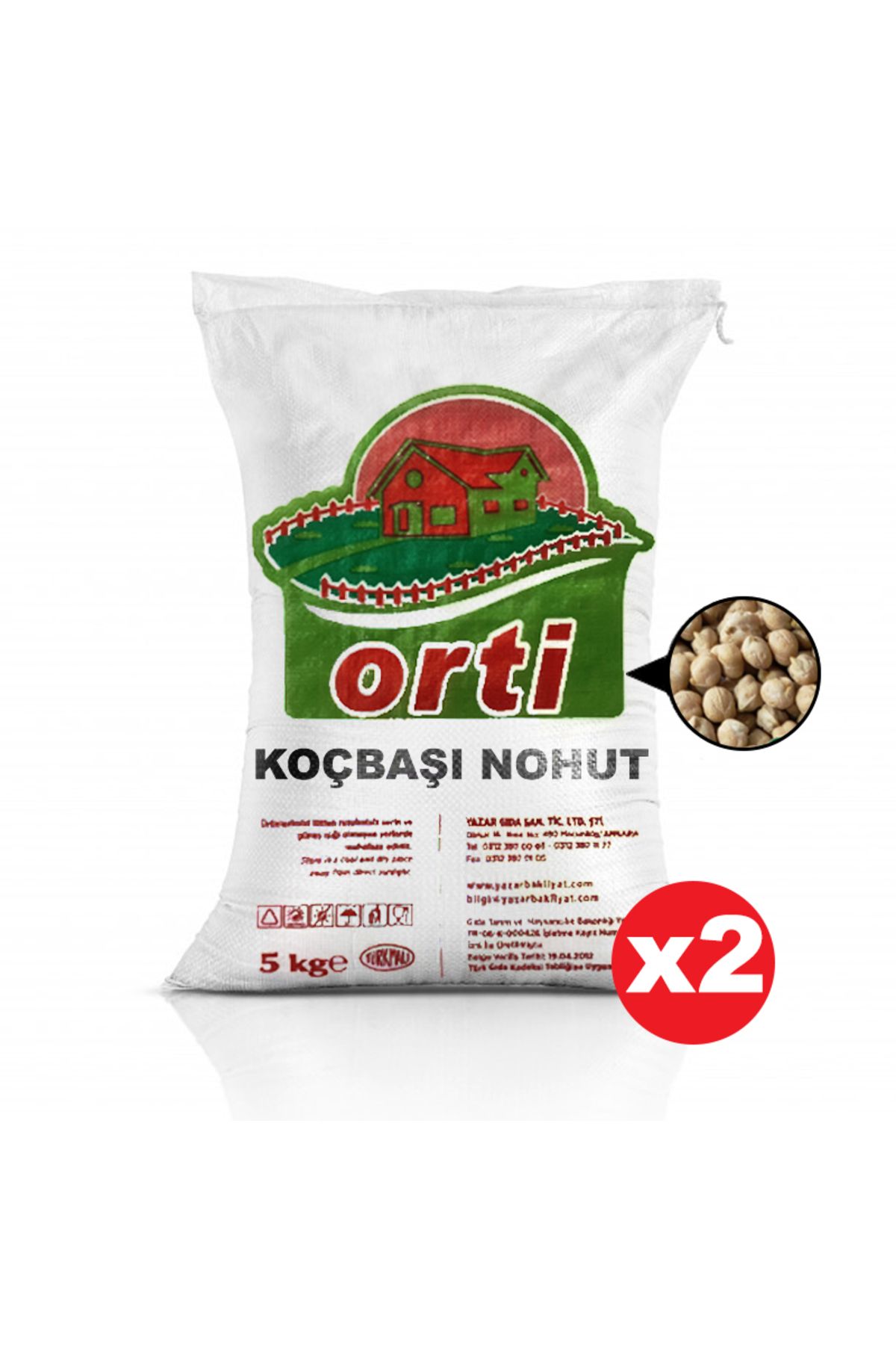 orti Koçbaşı Nohut 5 Kg. x 2 Adet