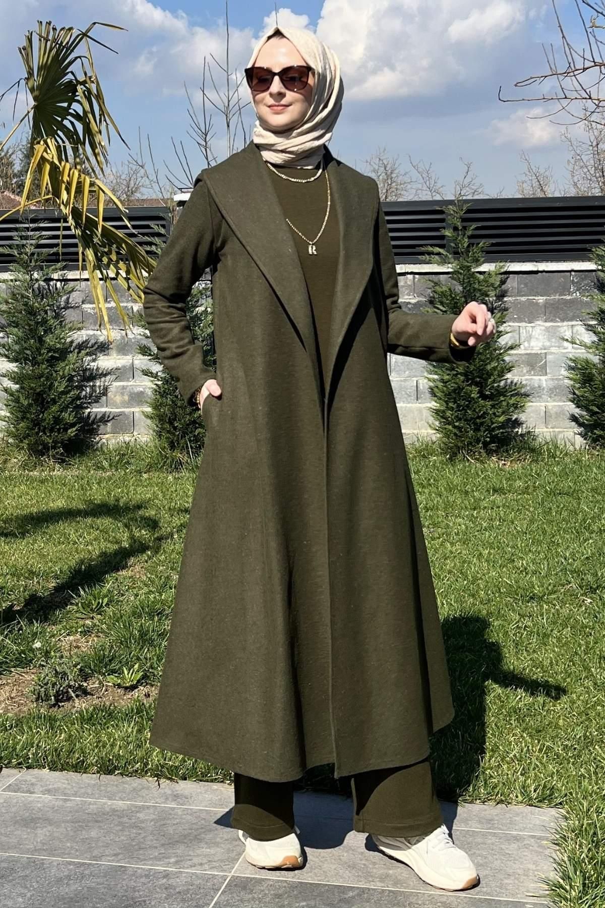 Rabia Şamlı-Selin Khaki Stamp Coat 8