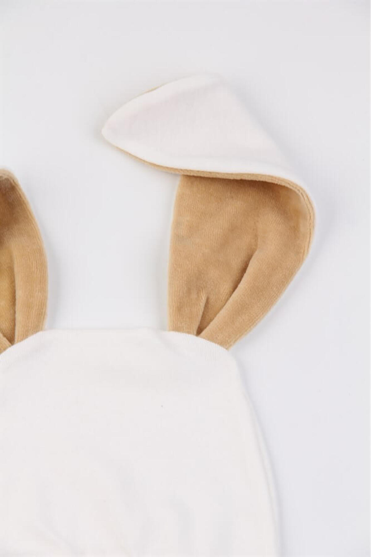 Mini Ropa Ekru Renk Bebek Tavşan Ponponlu Tavşan Kulaklı Tulum Bebek Hediyesi Bebek Fotoğtaf Çekimi Ürünü fotoğrafı 7 (önizleme)