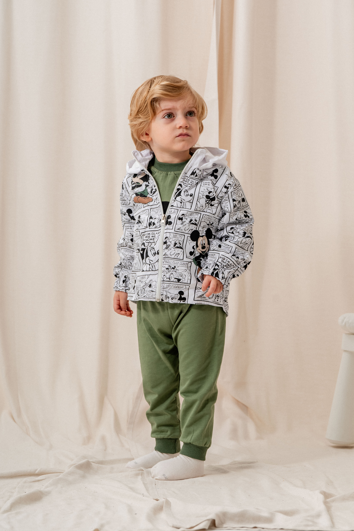 ZİMBOO ERKEK BEBEK  GAZETE BASKILI MİKRO İÇİ PENYE PAMUK 2 İPLİK  3 LÜ YAĞMURLUK TAKIM fotoğrafı 3 (önizleme)