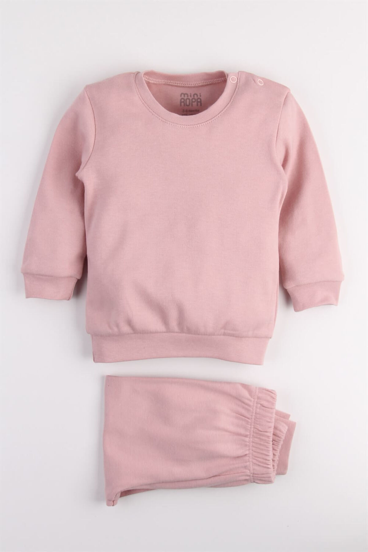 Mini Ropa Pembe Mevsimlik Kız Bebek Takımı Alt Üst Sweat Takım fotoğrafı 4 (önizleme)
