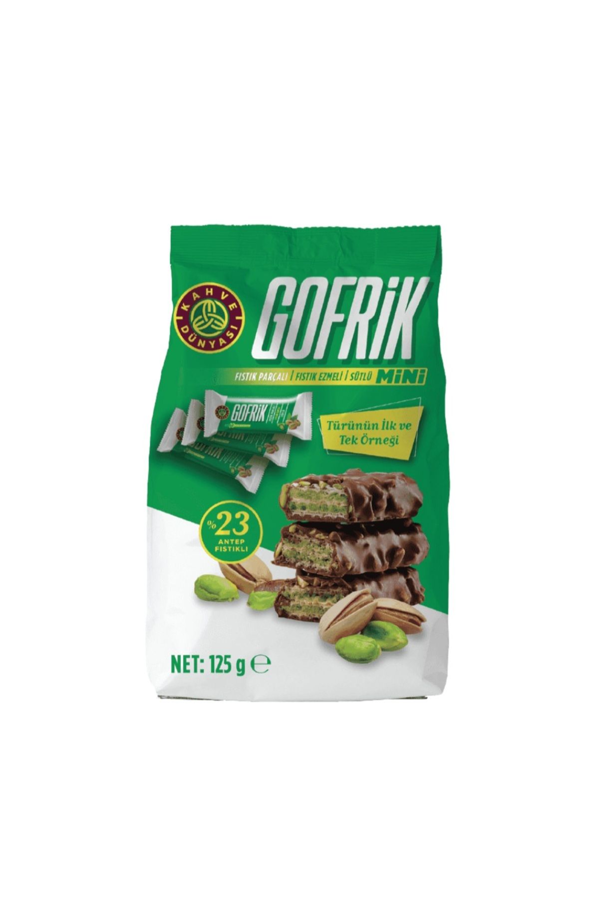 Aygünpazarlama Gofrik antep fıstıklı çikolata kaplı gofret 125 gr