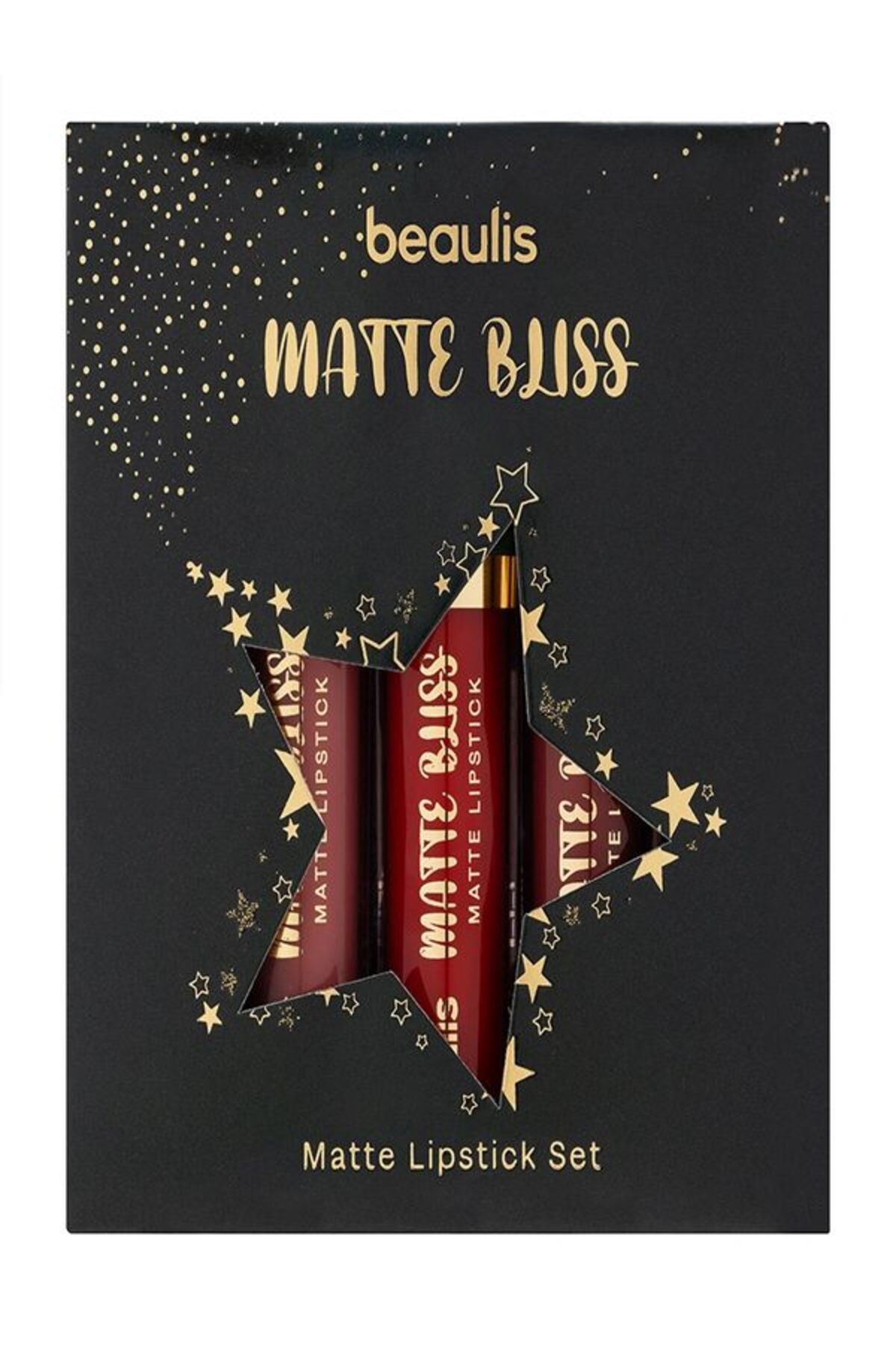 beaulis-Matte Bliss 3-Piece Matte Lipstick Set - Red, Nude and Pink Shades 1