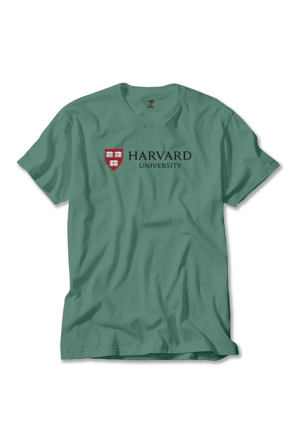 WAKHA Harvard University Logo Text Yeşil Tişört