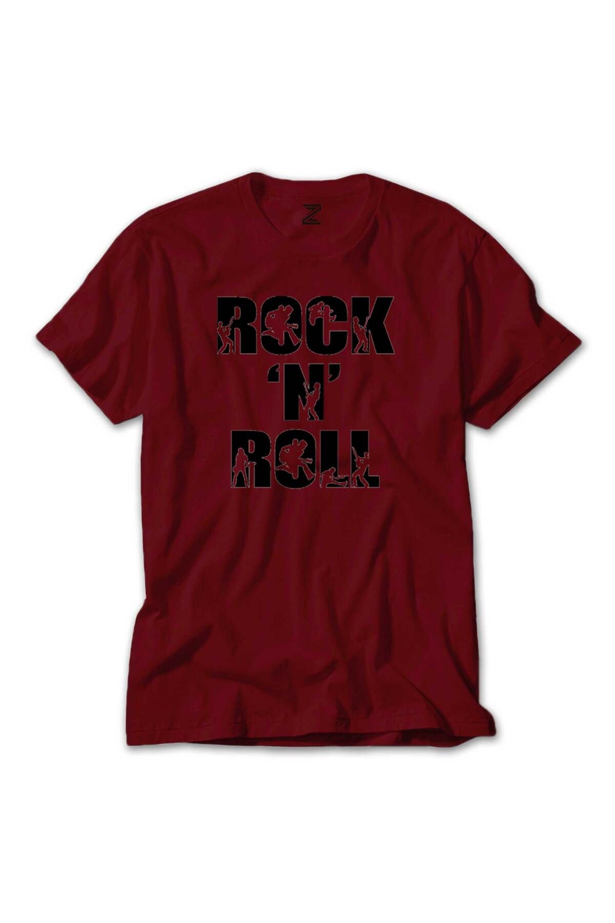 WAKHA Black Rock 'N' Roll Text Kırmızı Tişört
